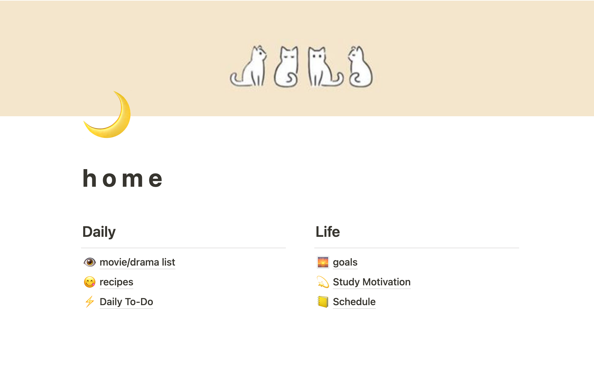 Home and motivation study | Notion Template