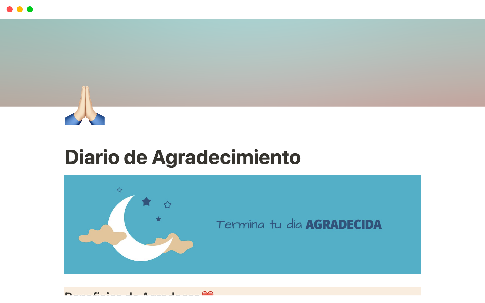 Diario Agradecimiento | Notion Template