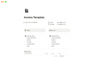 Notion Invoice Template Notion Template