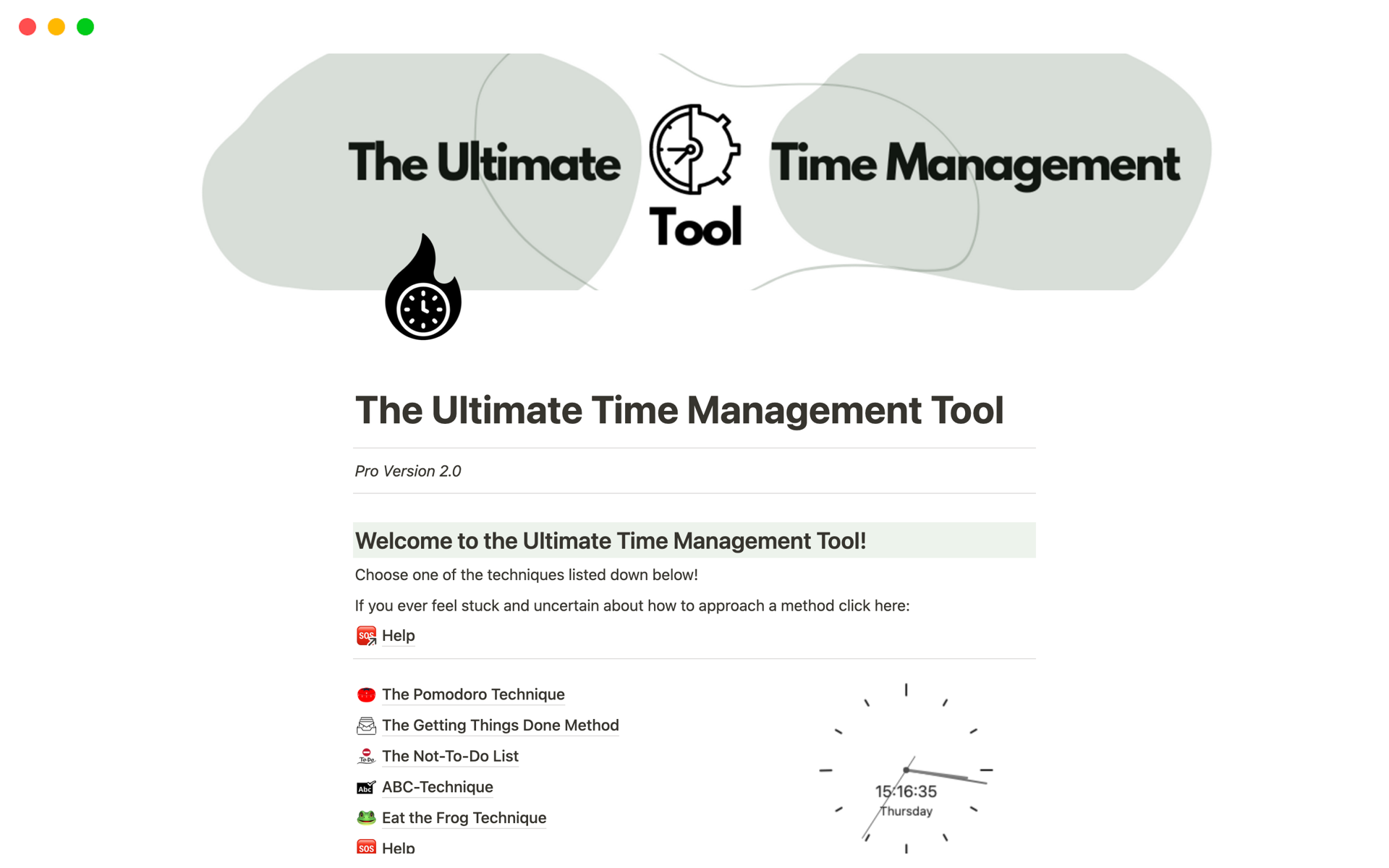 The Ultimate Time Management Tool | Notion Template