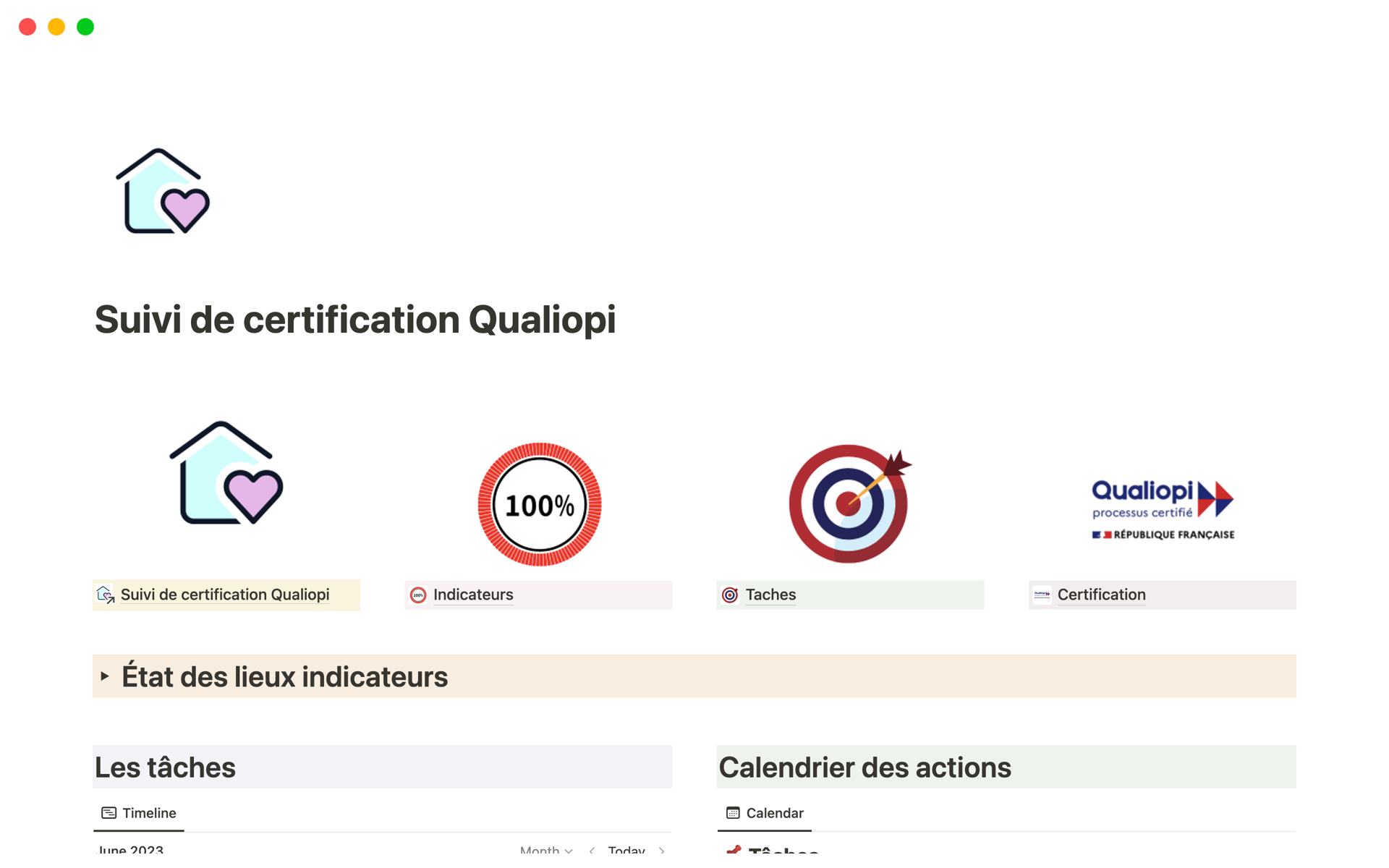 Suivi De Certification Qualiopi | Modèle Notion