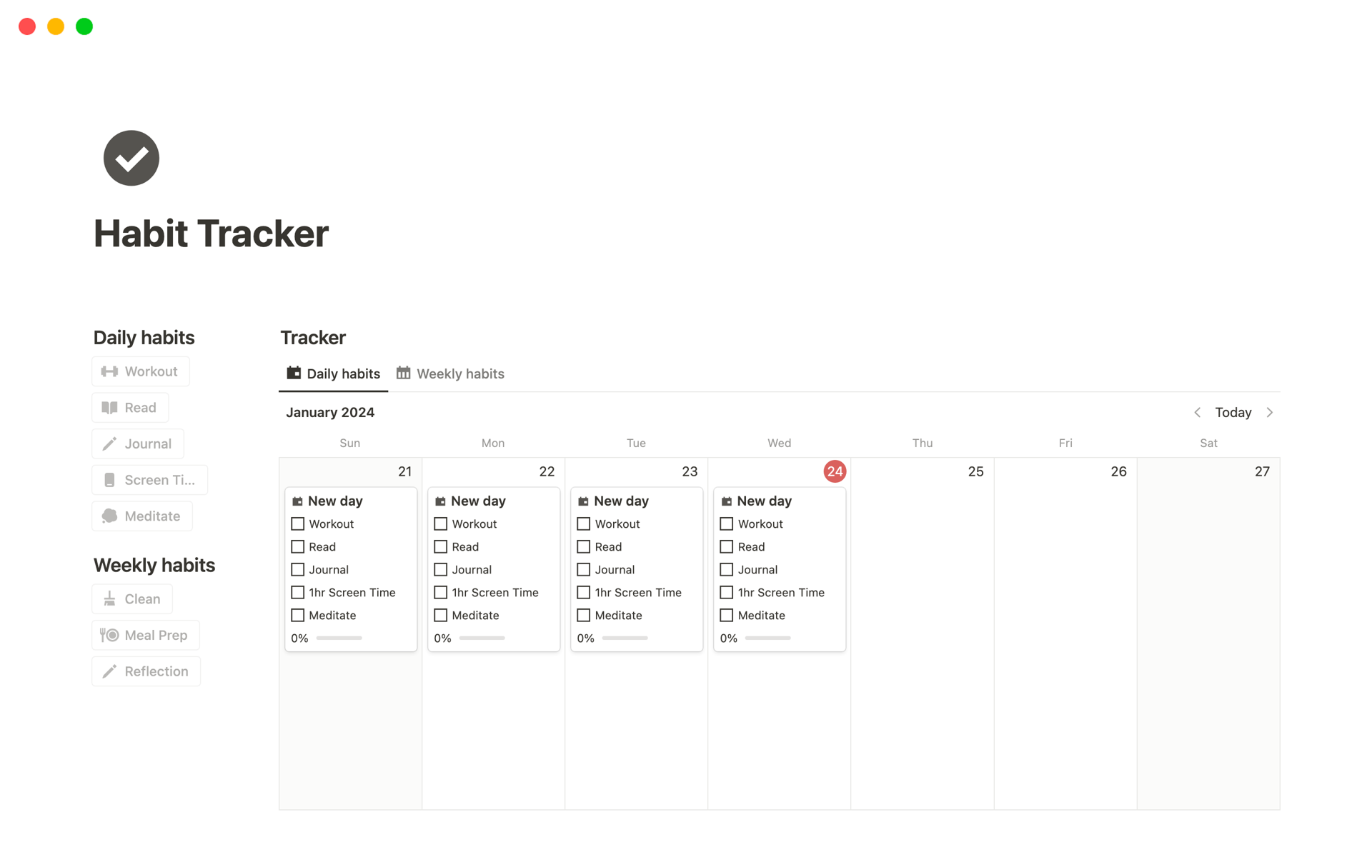 Habit Tracker Notion Template