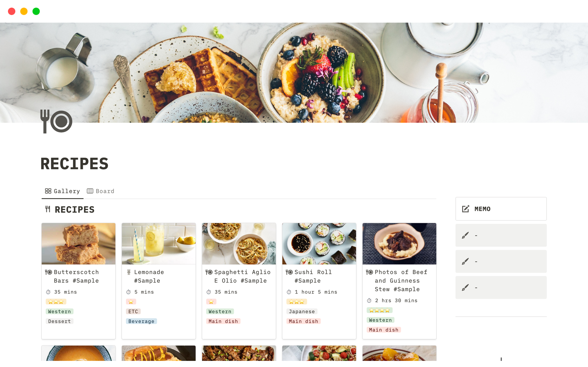 recipes-notion-template