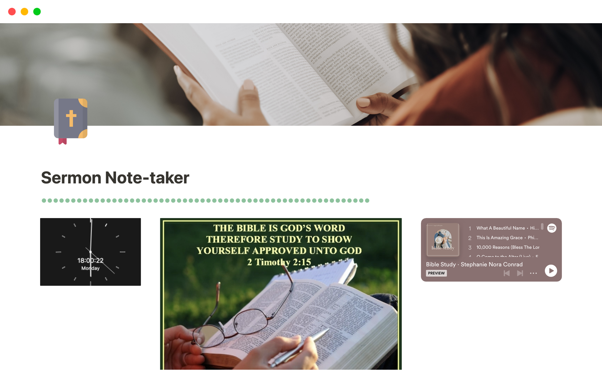 Sermon Note-taker | Notion Template