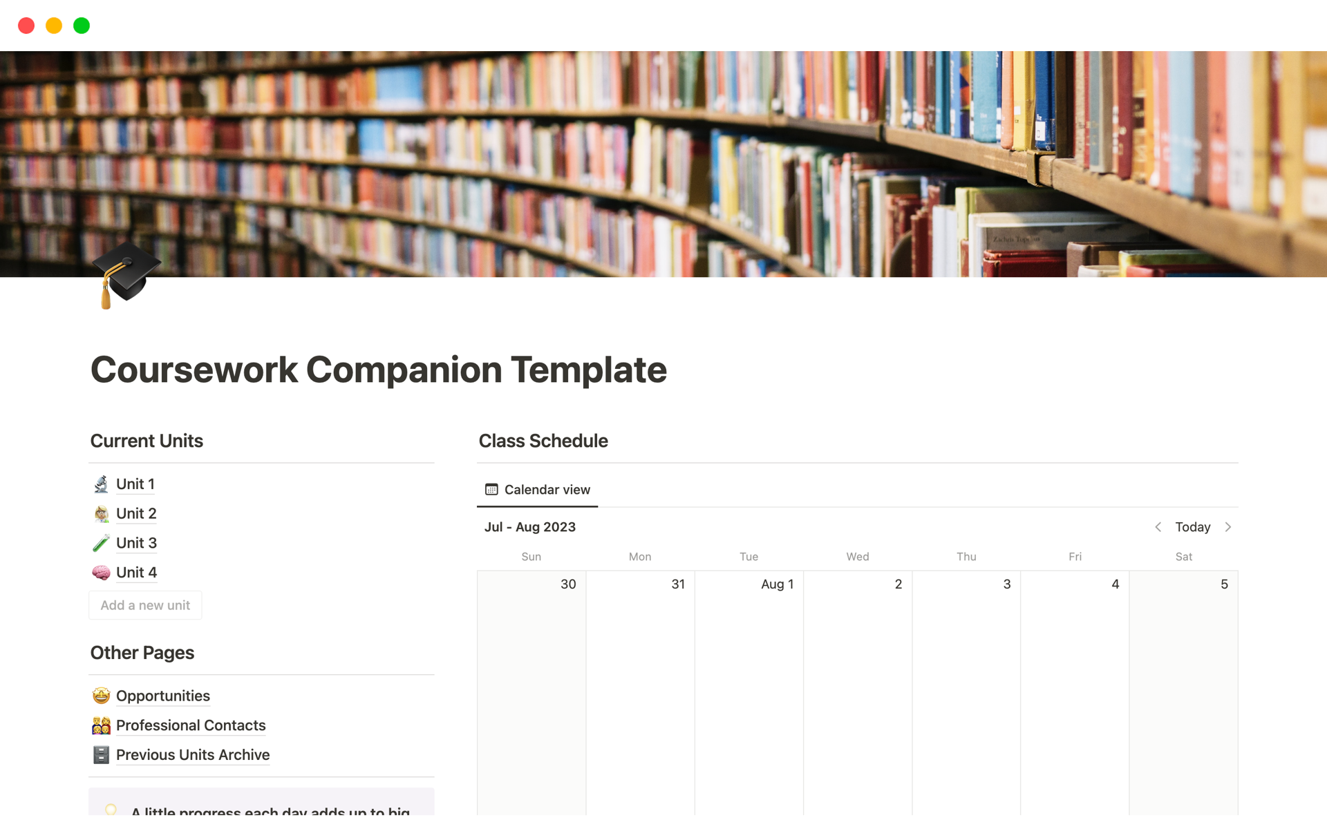 coursework template definition