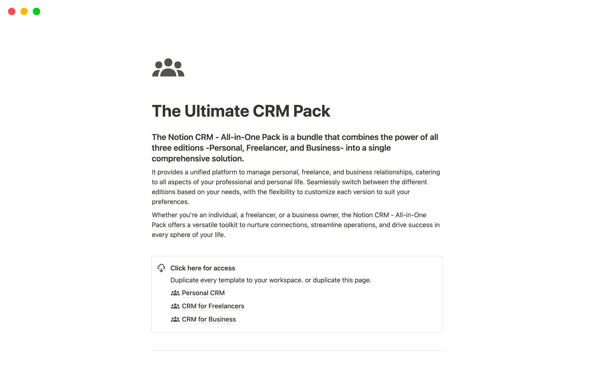 Notion CRM - All-In-One-Pack | Notion Template