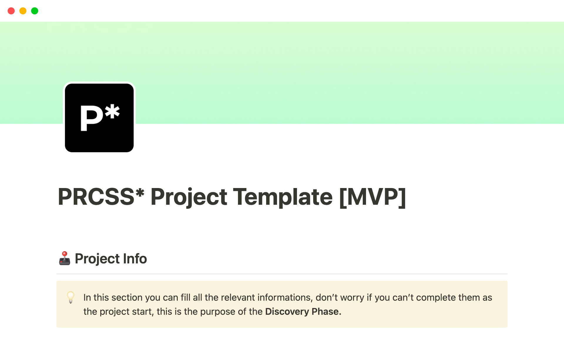 PRCSS project template