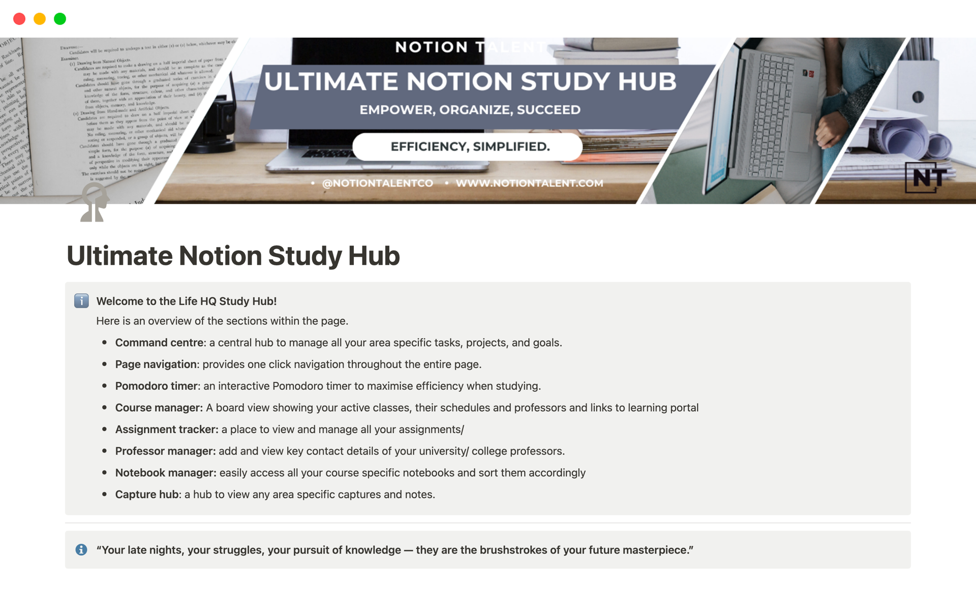 Ultimate Study Hub | Notion Template