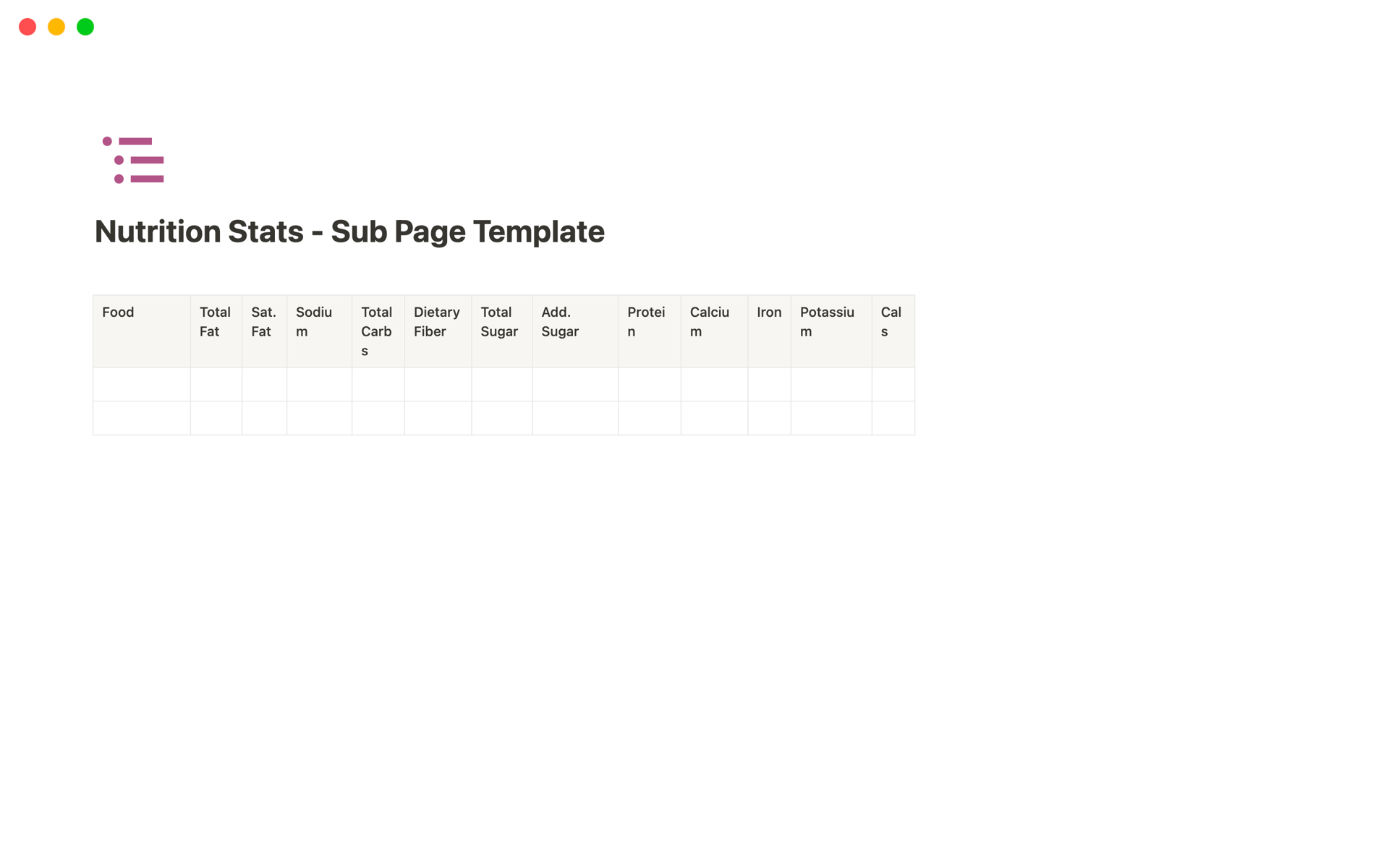 nutrition-stats-sub-page-notion-template