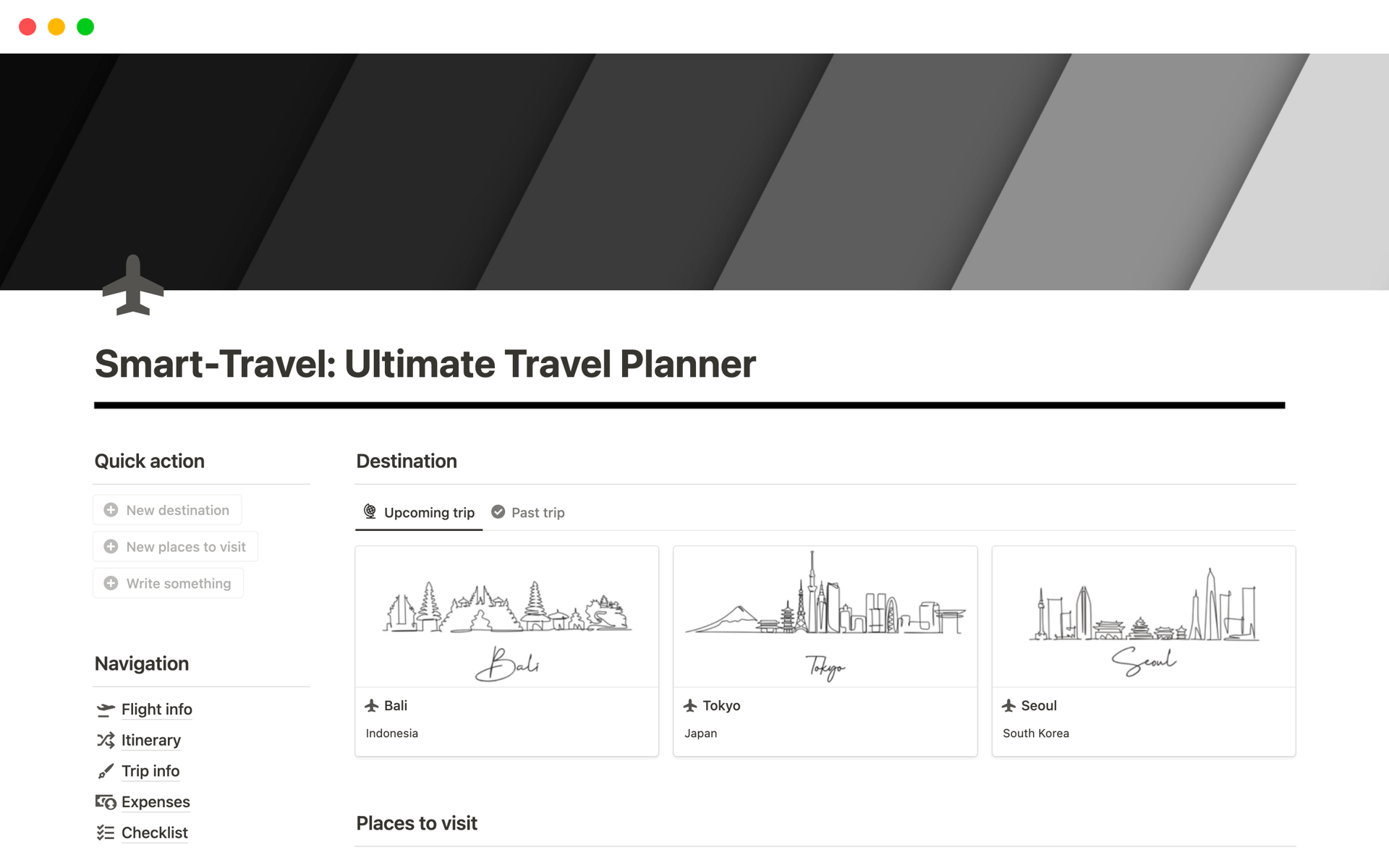 Smart-Travel: Ultimate Travel Planner | Notion Template 