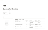 Business Plan Template Notion Template