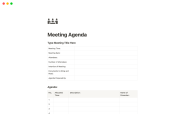 Meeting Agenda Template Notion Template