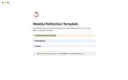 Weekly Reflection Template Notion Template