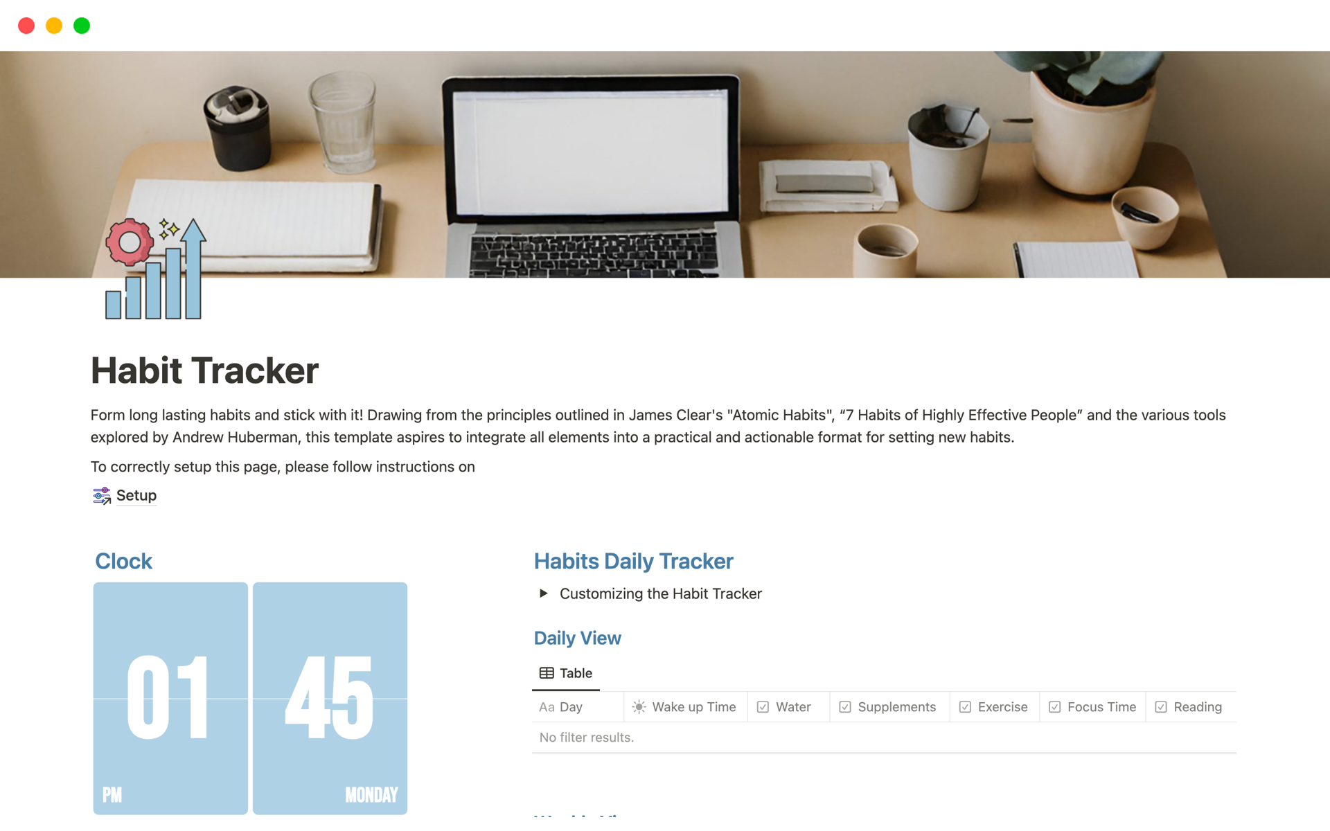 Habit Tracker (Atomic Habits) | Notion Template