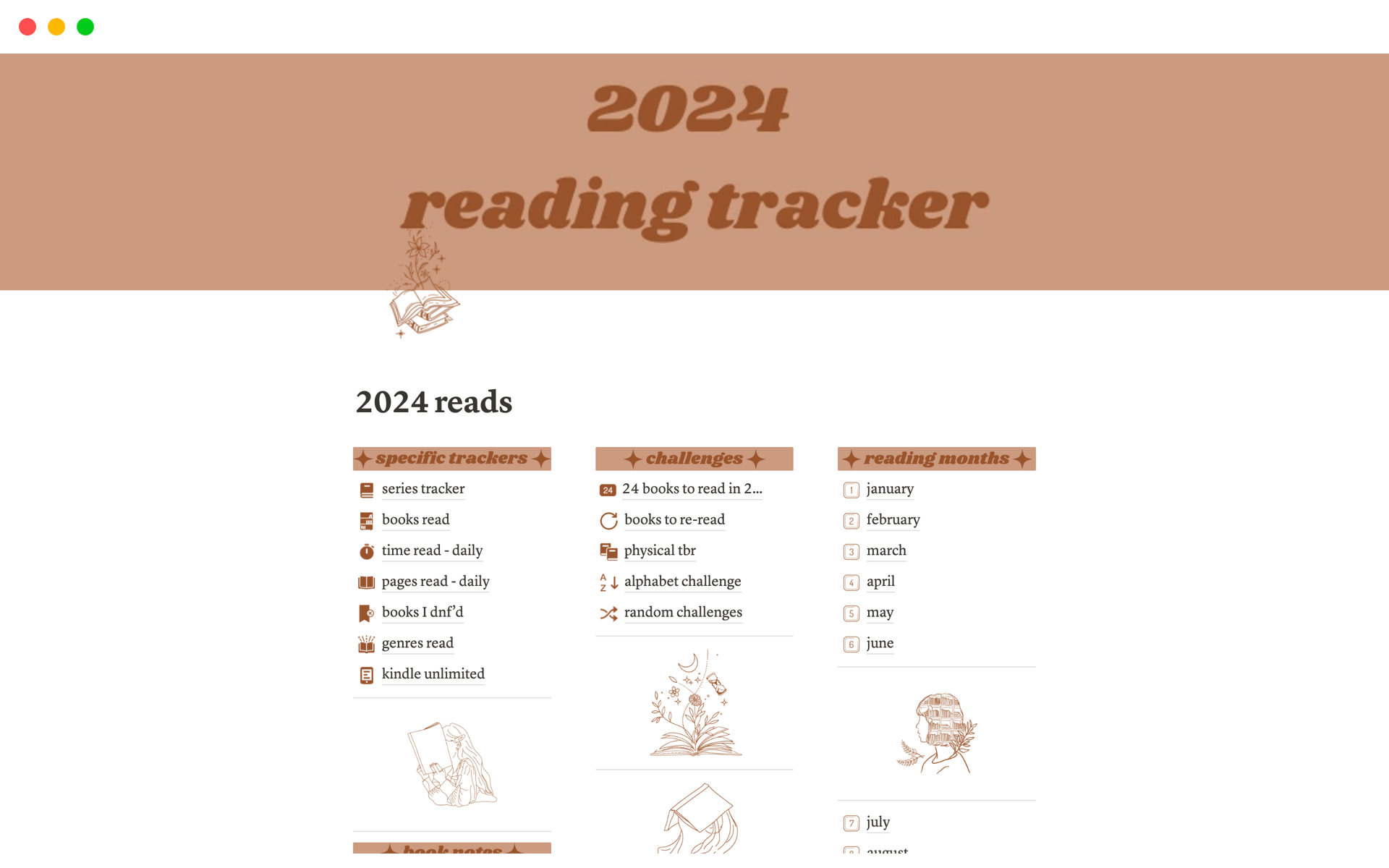 2024 Reads Notion Template   2024 Reads Bruna Borges Desktop 