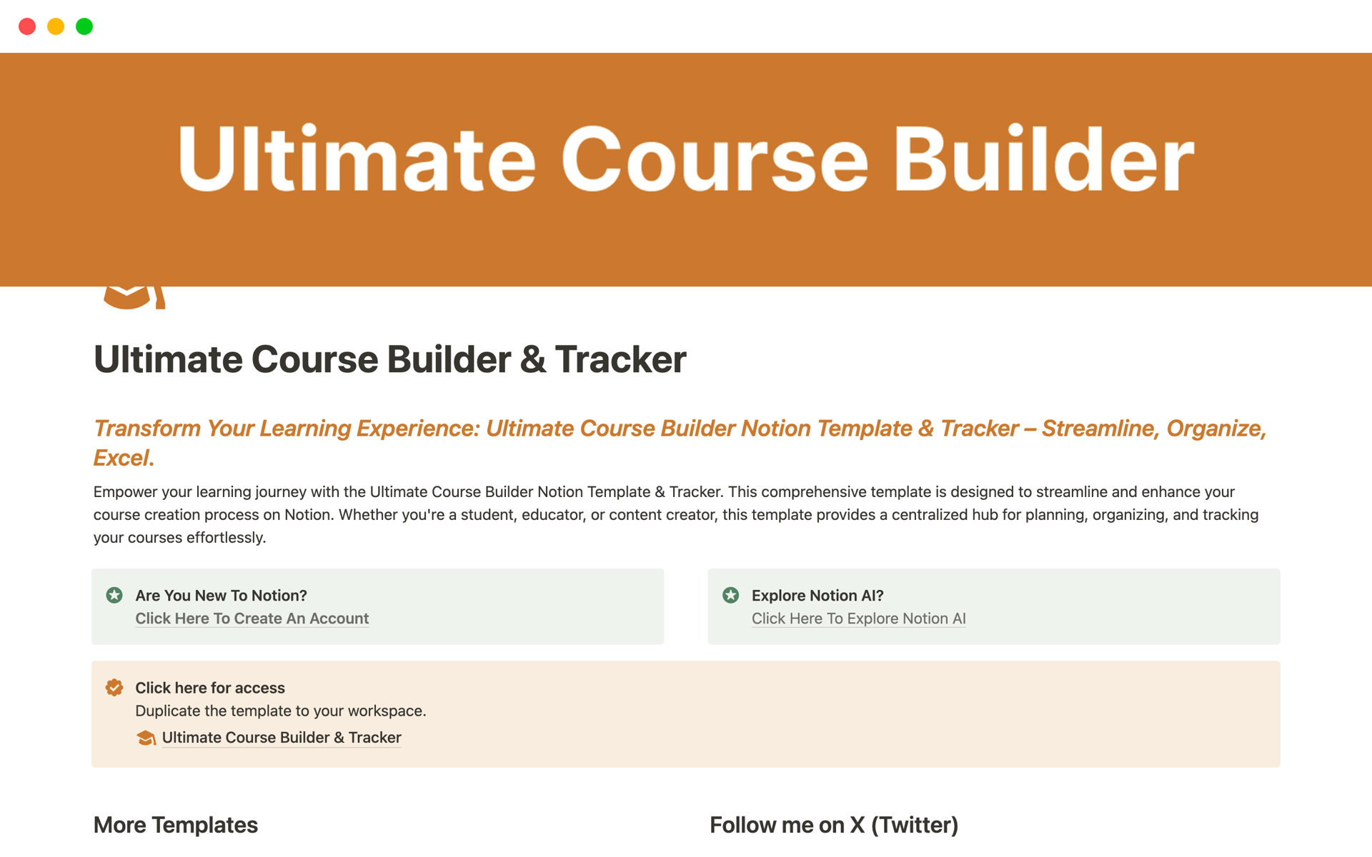 Ultimate Course Builder & Tracker Notion Template