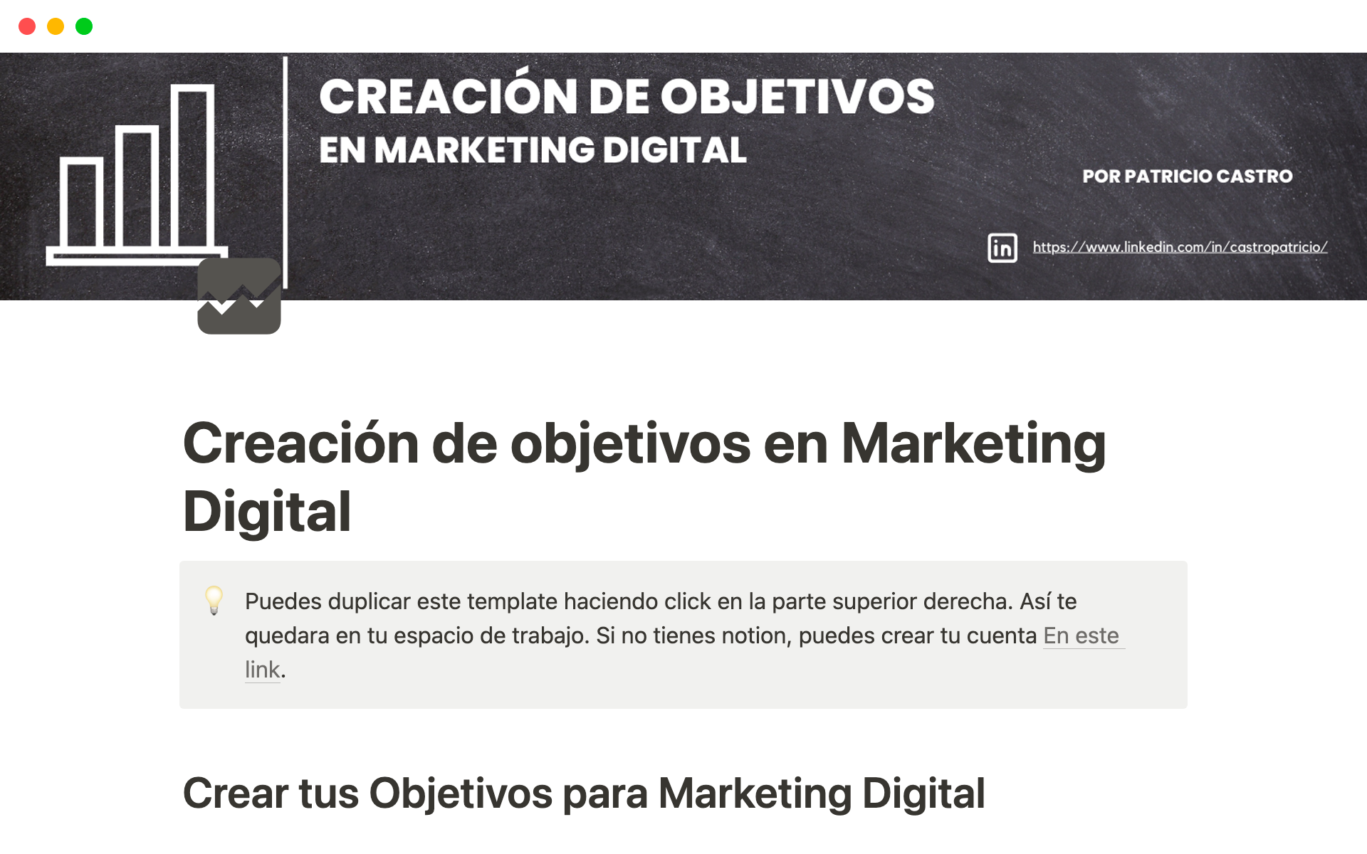 Creación De Objetivos En Marketing Digital Notion Template 5936