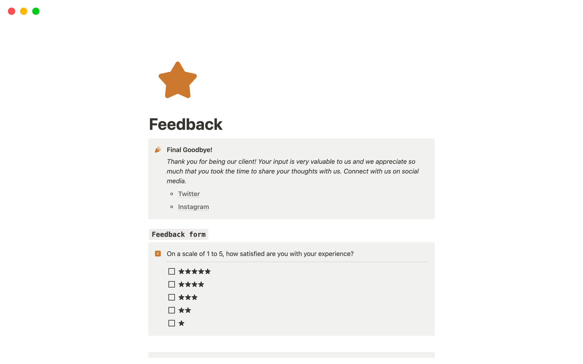 Feedback Gathering | Notion Template