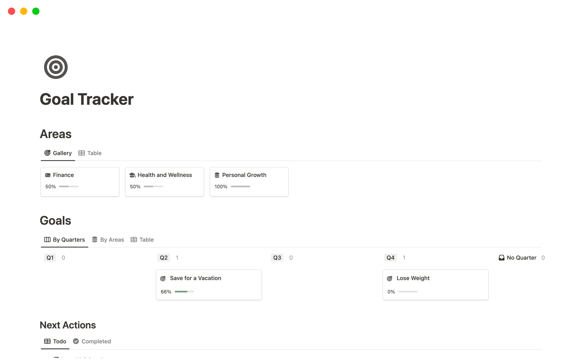 Goal Tracker | Notion Template