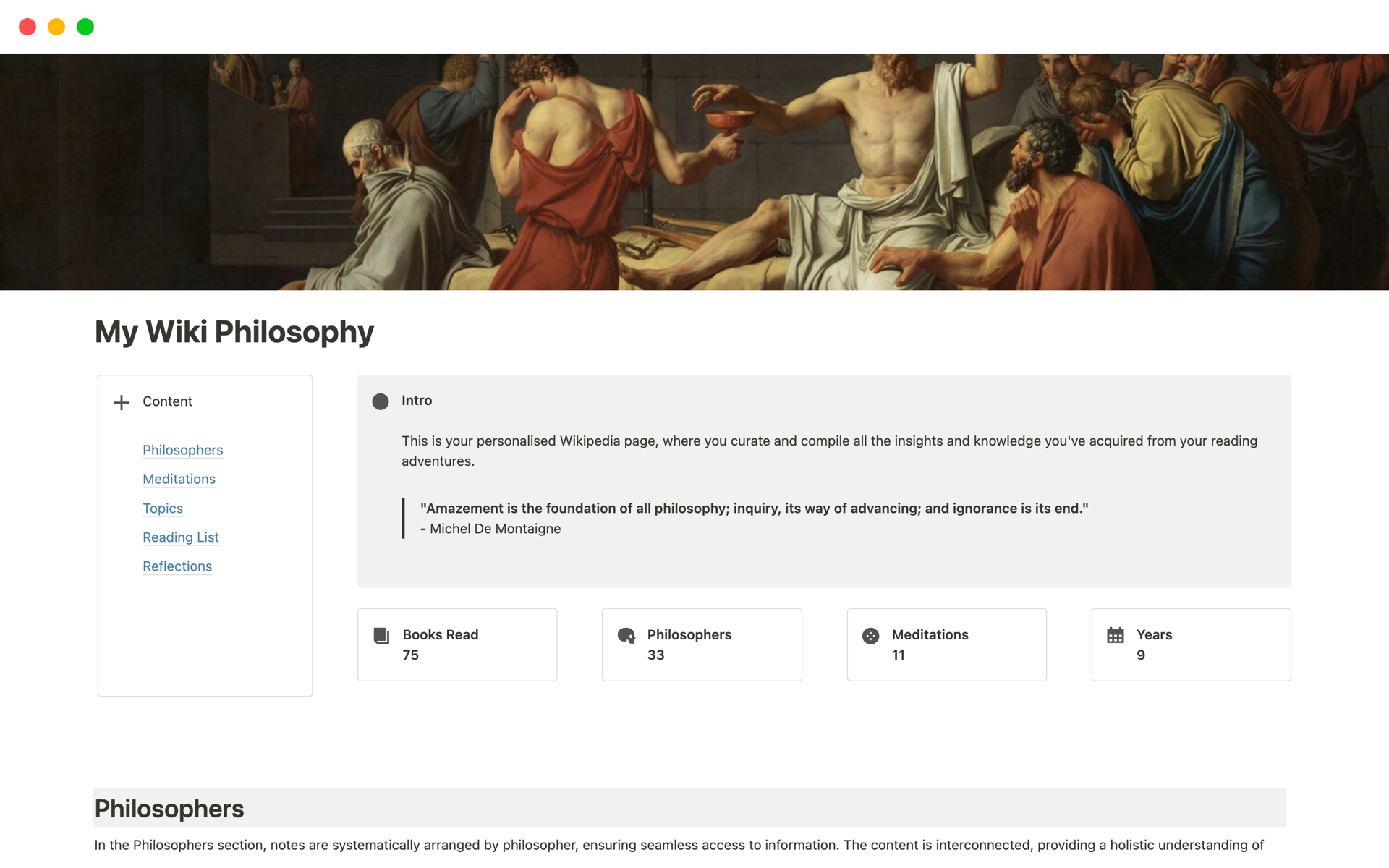 My Wiki Philosophy (With Over 2000 Notes) | Notion Template