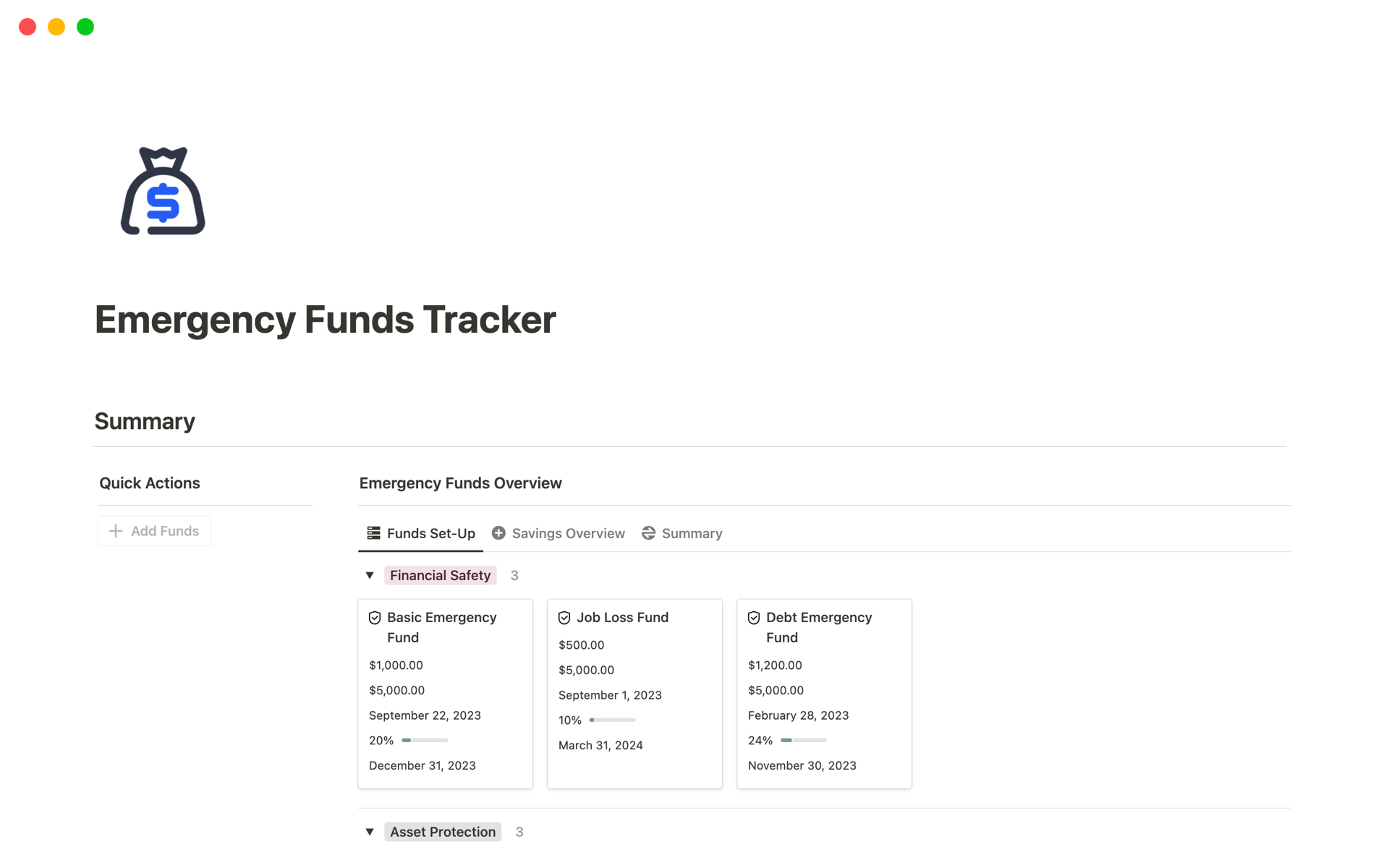 Emergency Funds Tracker 