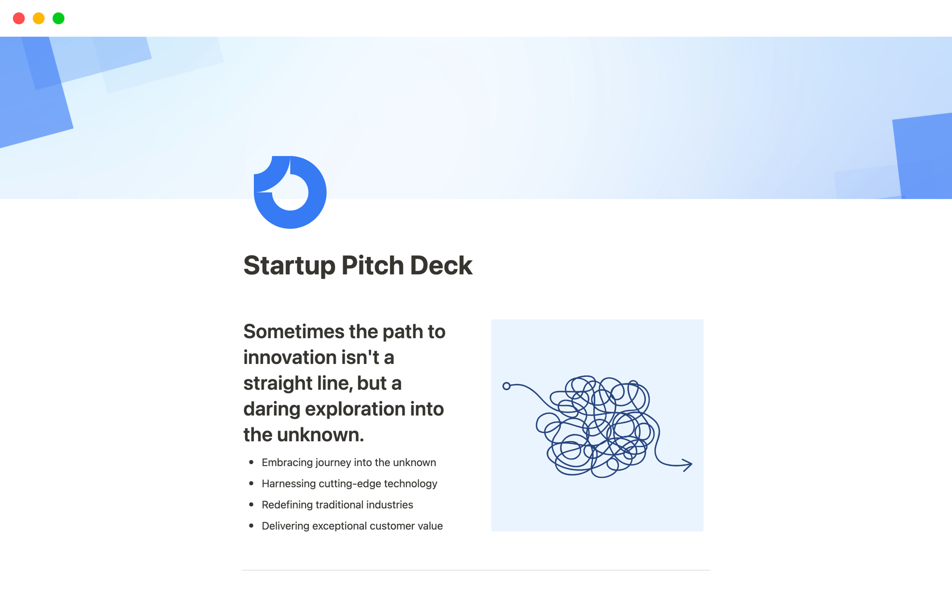 En forhåndsvisning av mal for Startup Pitch Deck