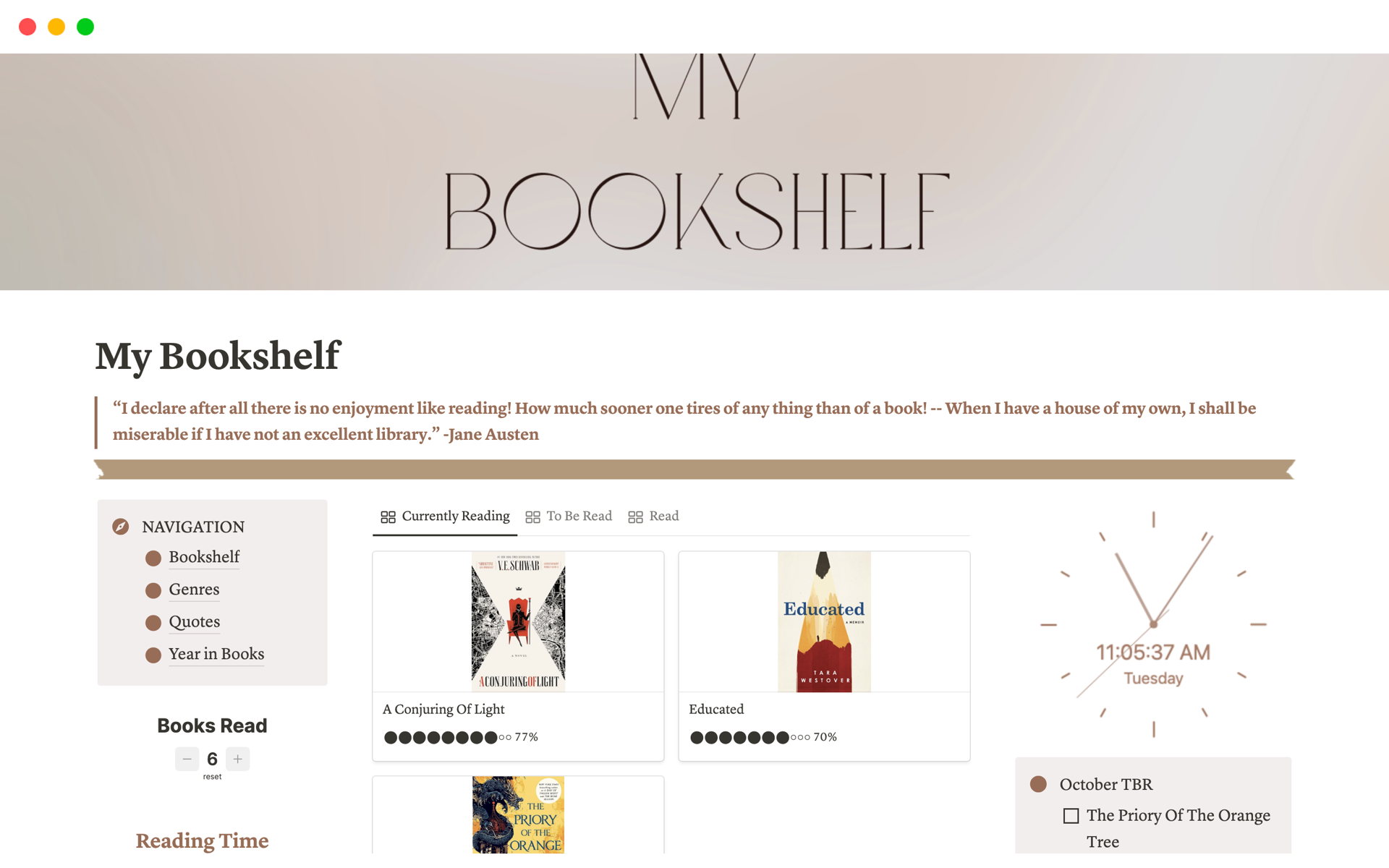 My Bookshelf | Notion Template