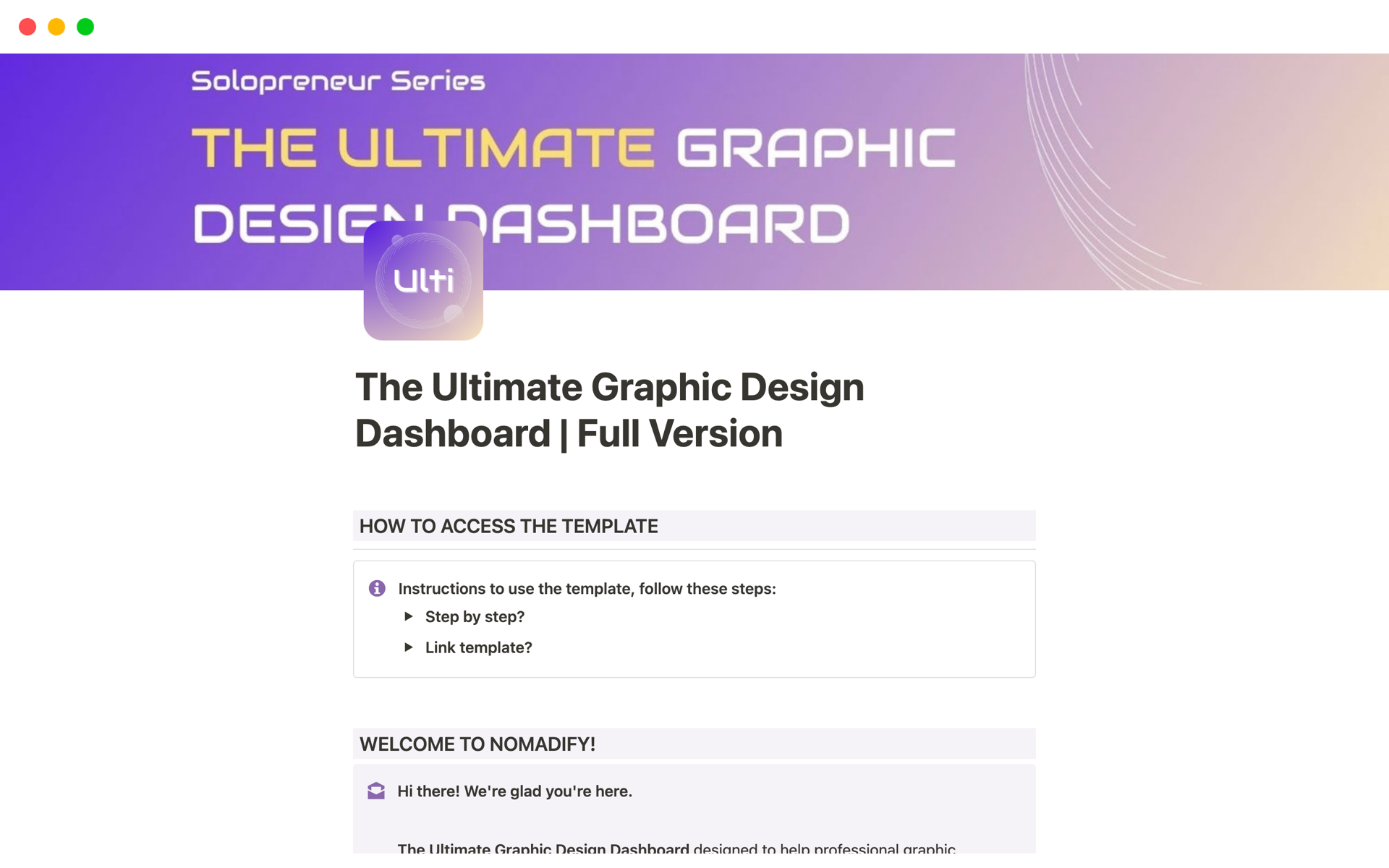 The Ultimate Graphic Design Dashboard | Notion Template