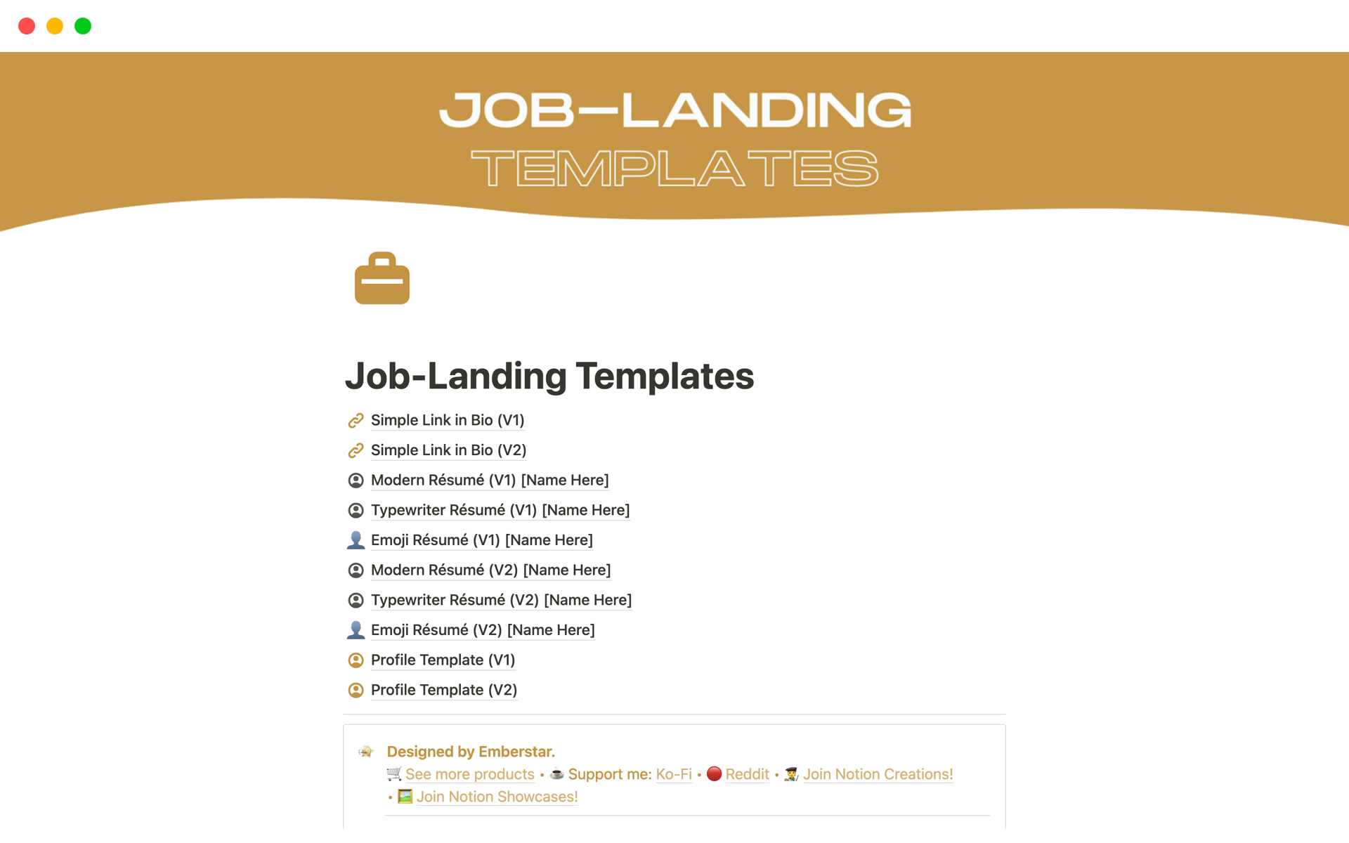 10 Job-Landing Templates | Notion Template