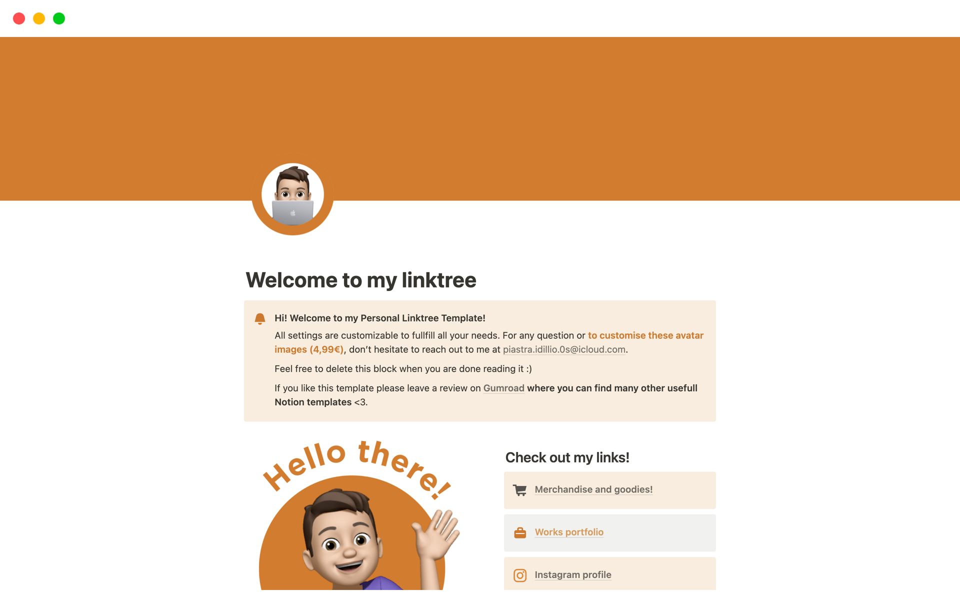 Personal Linktree Notion Template