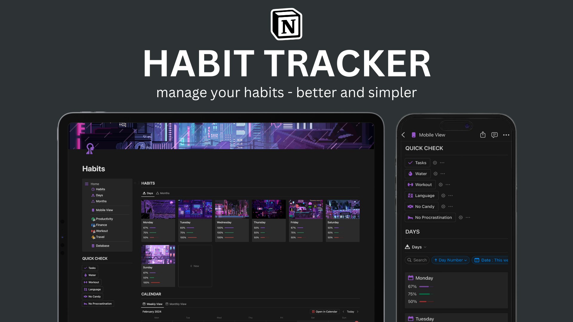 A tracker for managing your habits. Better and simpler.