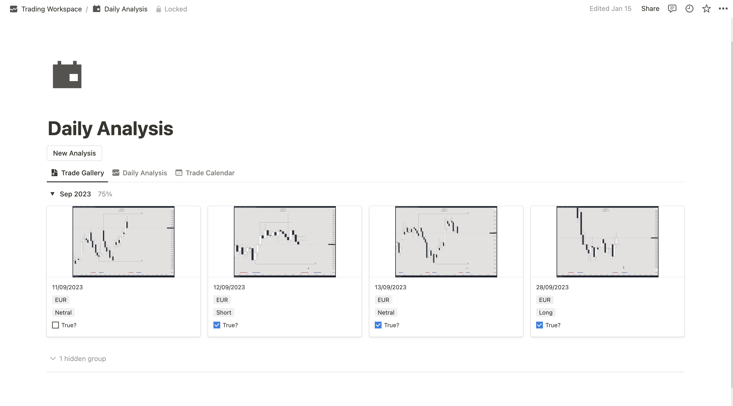 This workspace will help you organize all your trading, view your statistics and trade notes.
