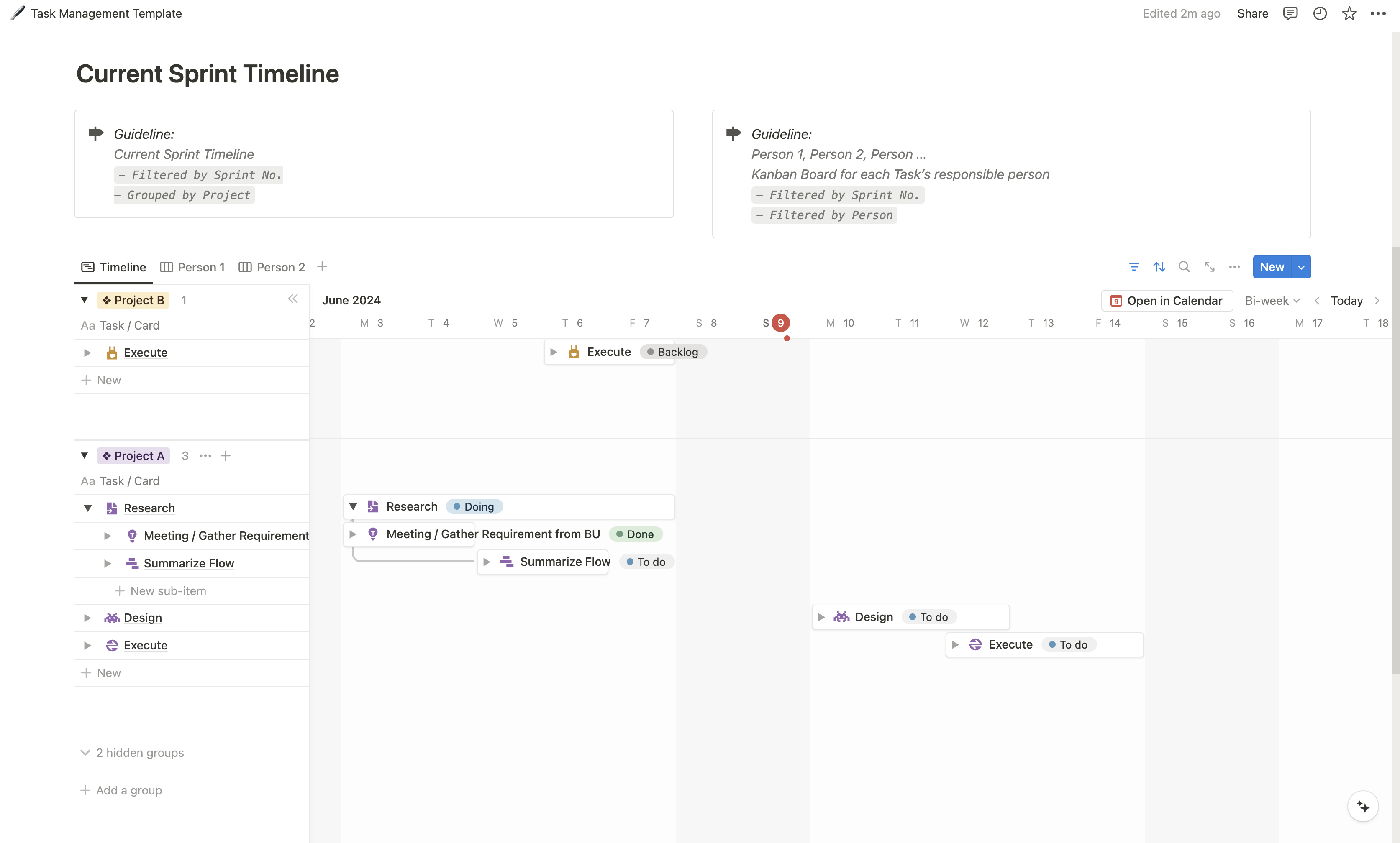 Team Management Template for better-organizing tasks in the multi-project. Visualize project timeline, project status, progress, and kanban board for each team member. Easy to use for both project owners and team members. 
