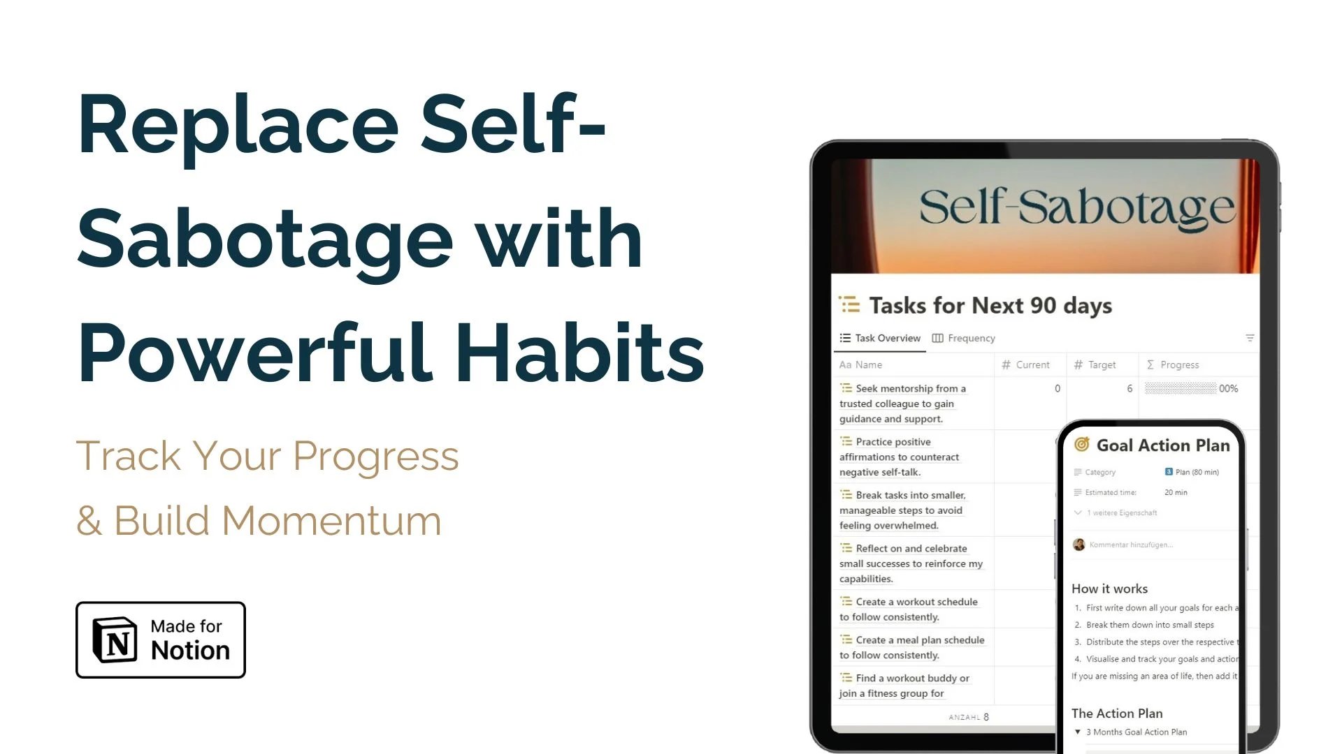 Stop Hitting Snooze on Your Dreams: All-in-one Notion Operating System to Fight Self Sabotage. The Self Sabotage OS is built to help you slay self-doubt and unleash your inner hero!