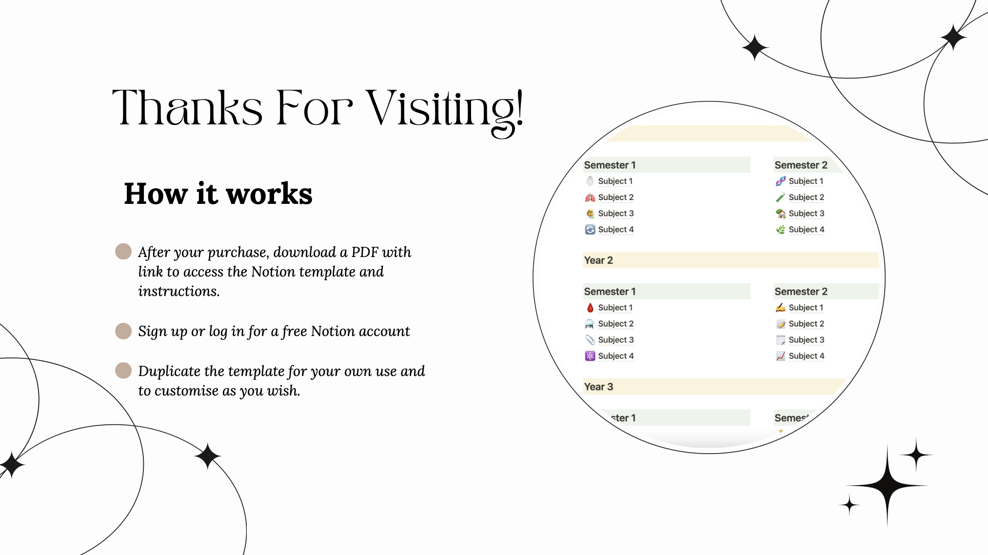 Hi there! I'm Brigid, and I've maintained a 4.0 GPA in my university degree using only this notion study template. No handwritten notes required! Also included is a video sharing how this template works to help you study smarter, not harder, and achieve academic success.  