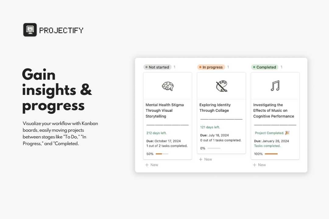 Projectify isn't just about managing tasks; it's about empowering you to manage your time, resources, and energy effectively. With its intuitive design, actionable insights, and collaborative features, Projectify streamlines your workflow, fostering productivity.