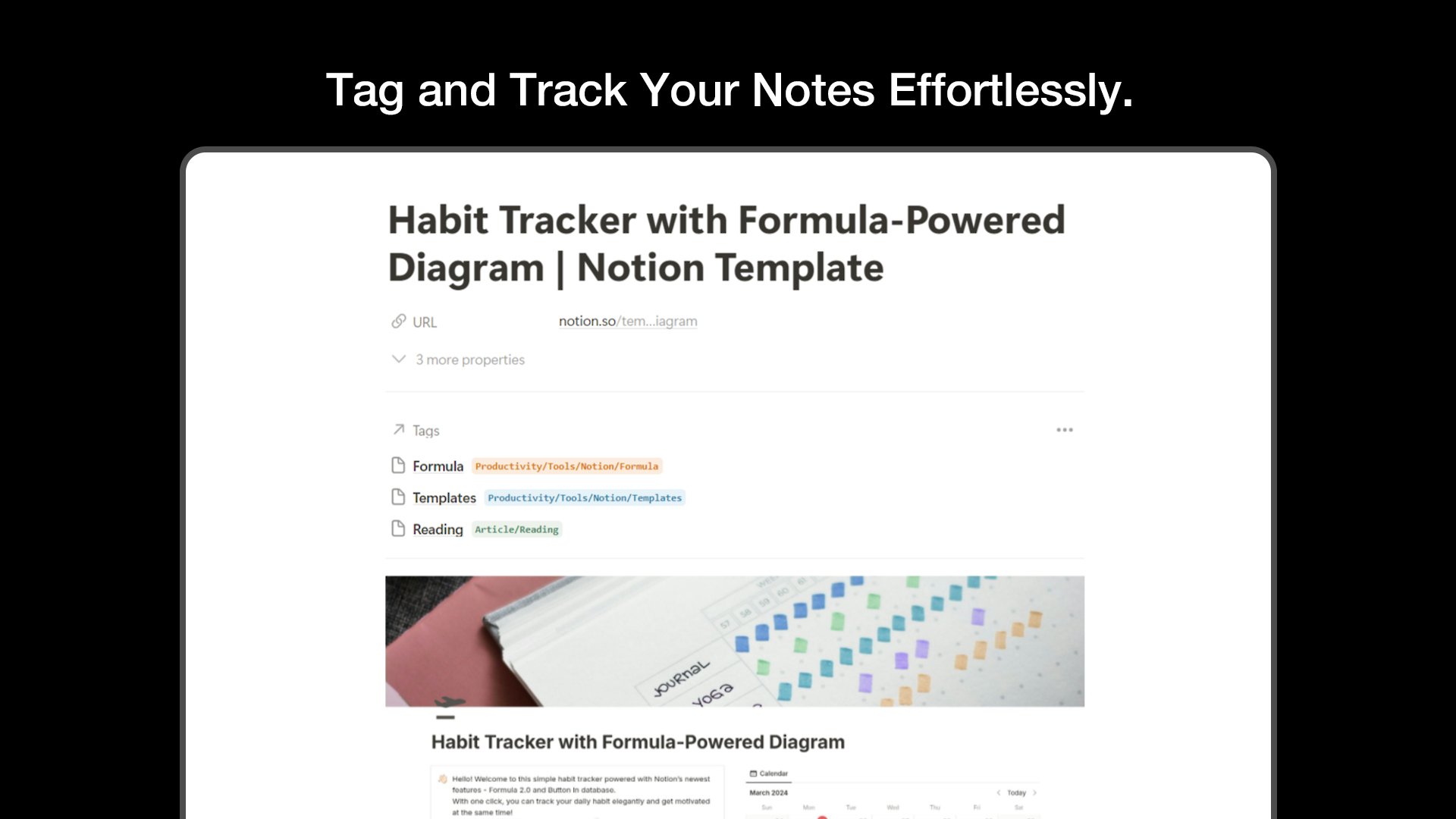 An intuitive template using nested tags to help organize your knowledge and projects in Notion.