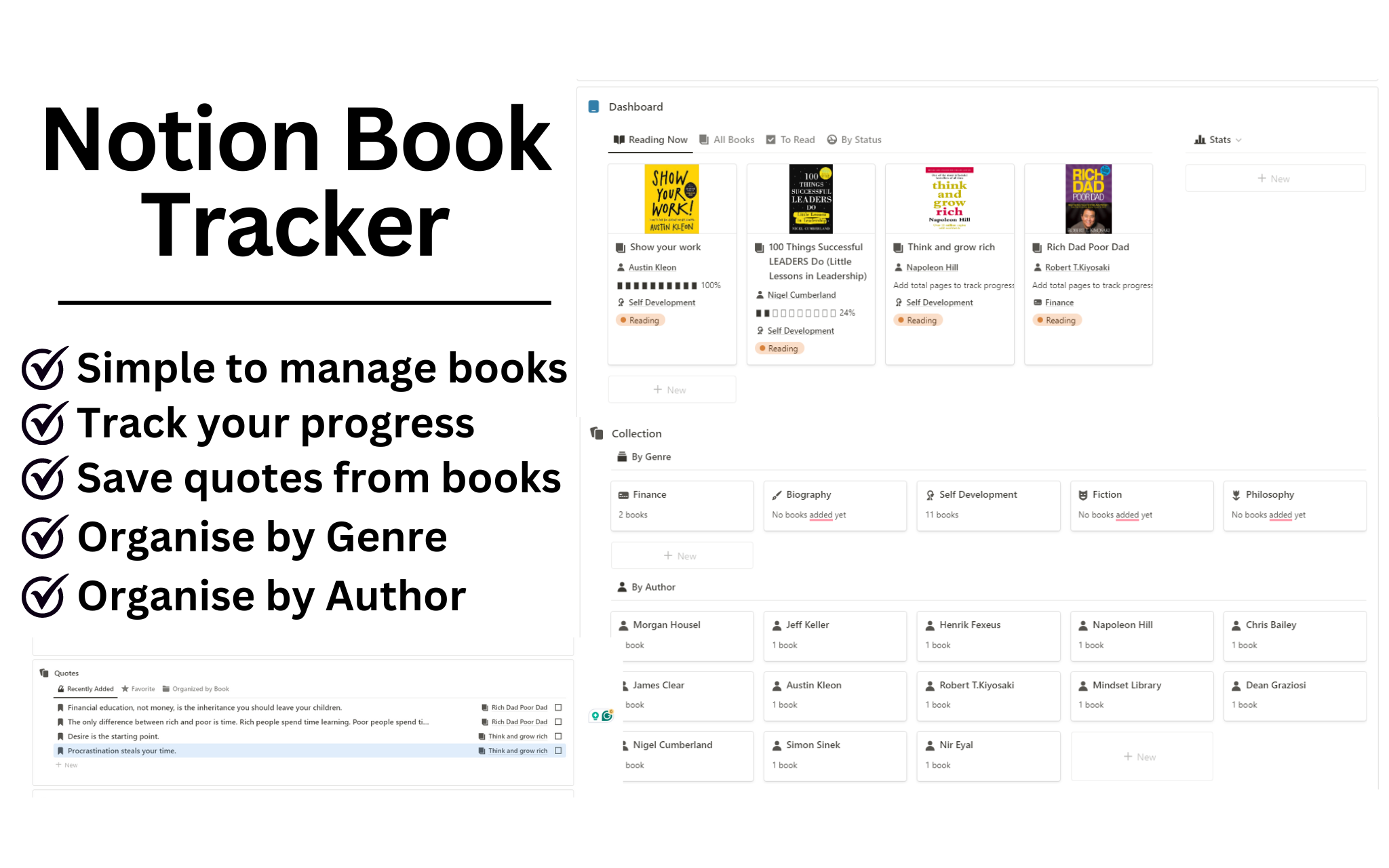 Minimal Book Tracker: Organize your reads, quotes & book info. Categorize by genre, track progress & capture quotes. Clean design, start reading smarter today!