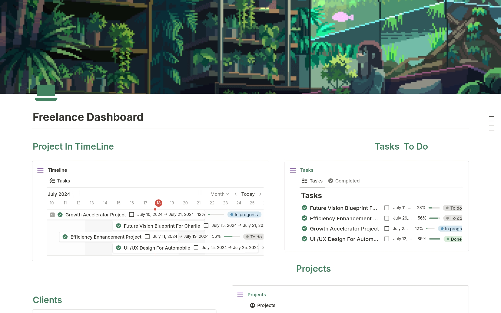 Freelance OS is an all-in-one Notion template to manage your projects and clients.
