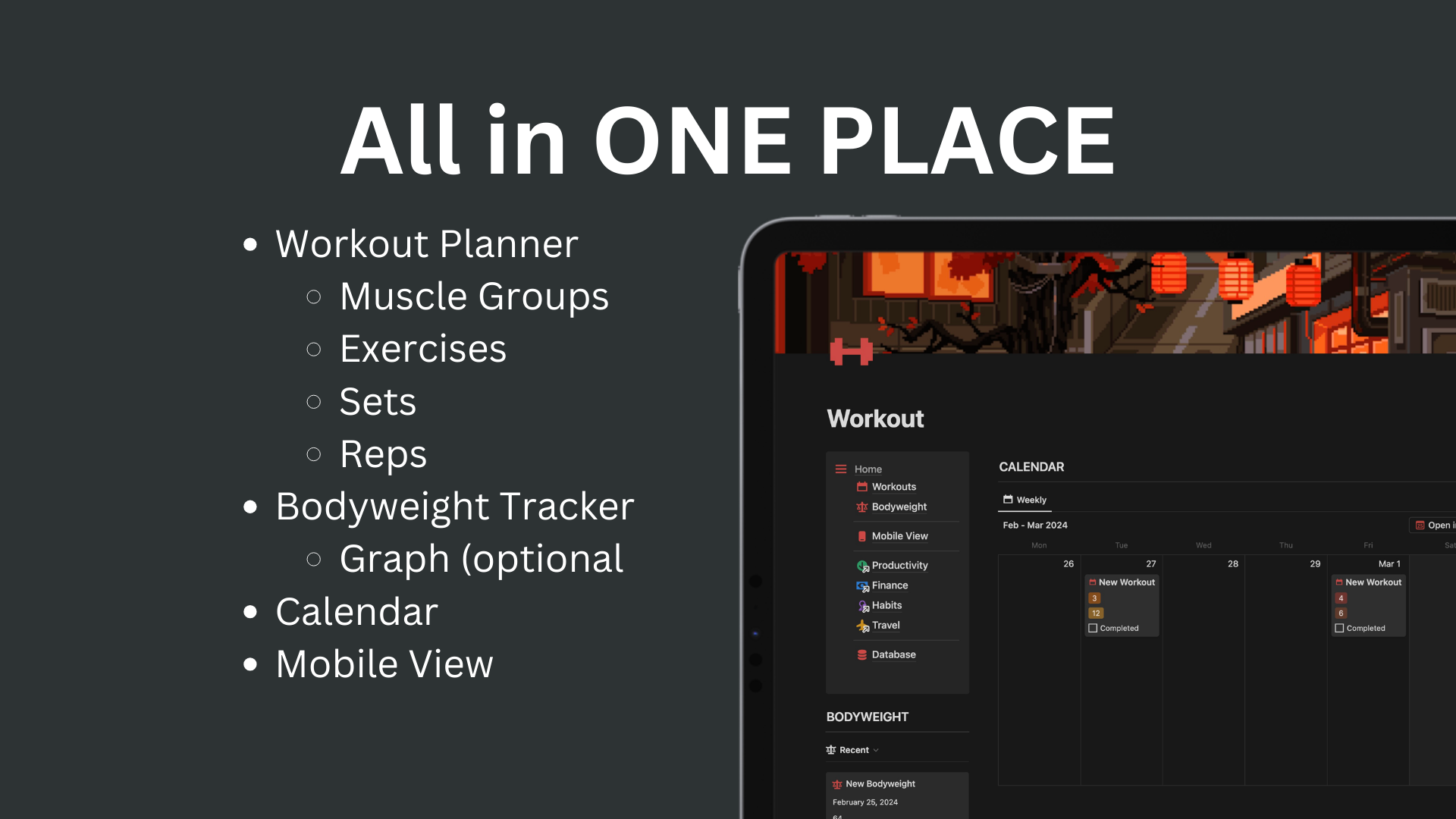 A tracker for managing your workouts. Better and simpler.