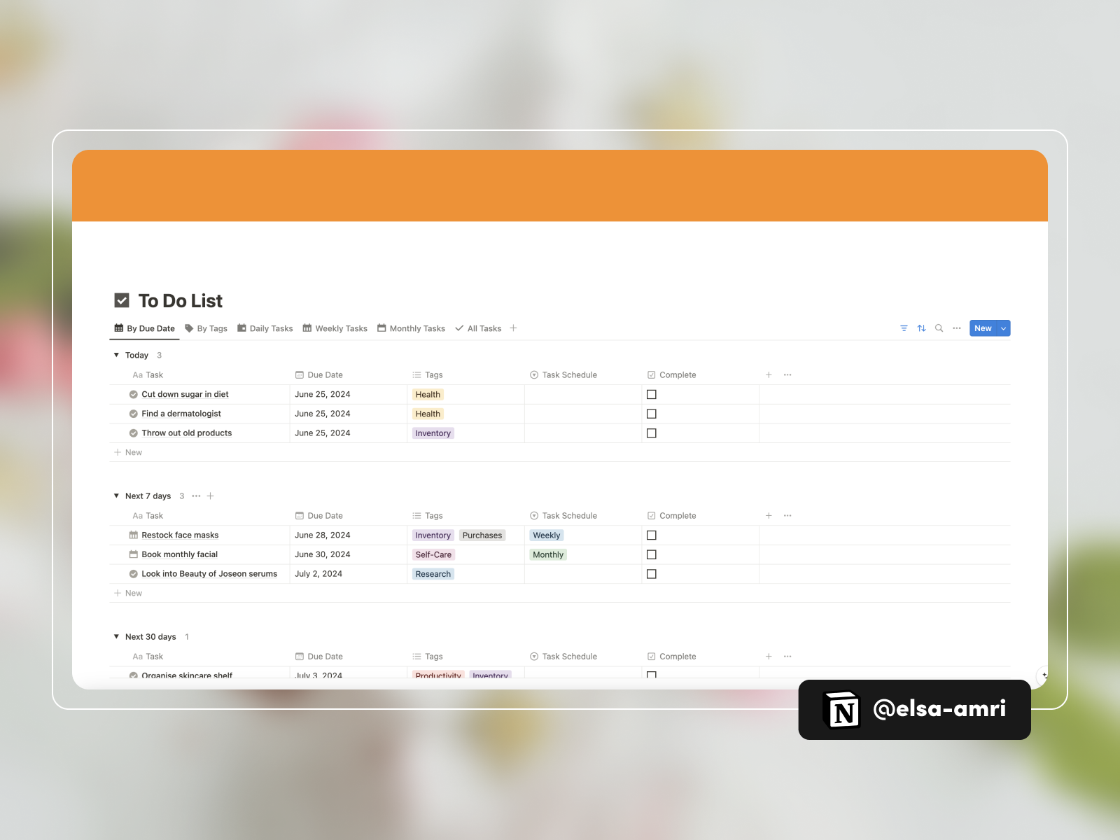 Manage your skincare with the Personal Care Template! ✨💖 Track past and current products, maintain your morning and evening routines, journal your skin's progress, and monitor your spending. Stay organized and financially savvy while optimizing your skincare routine.