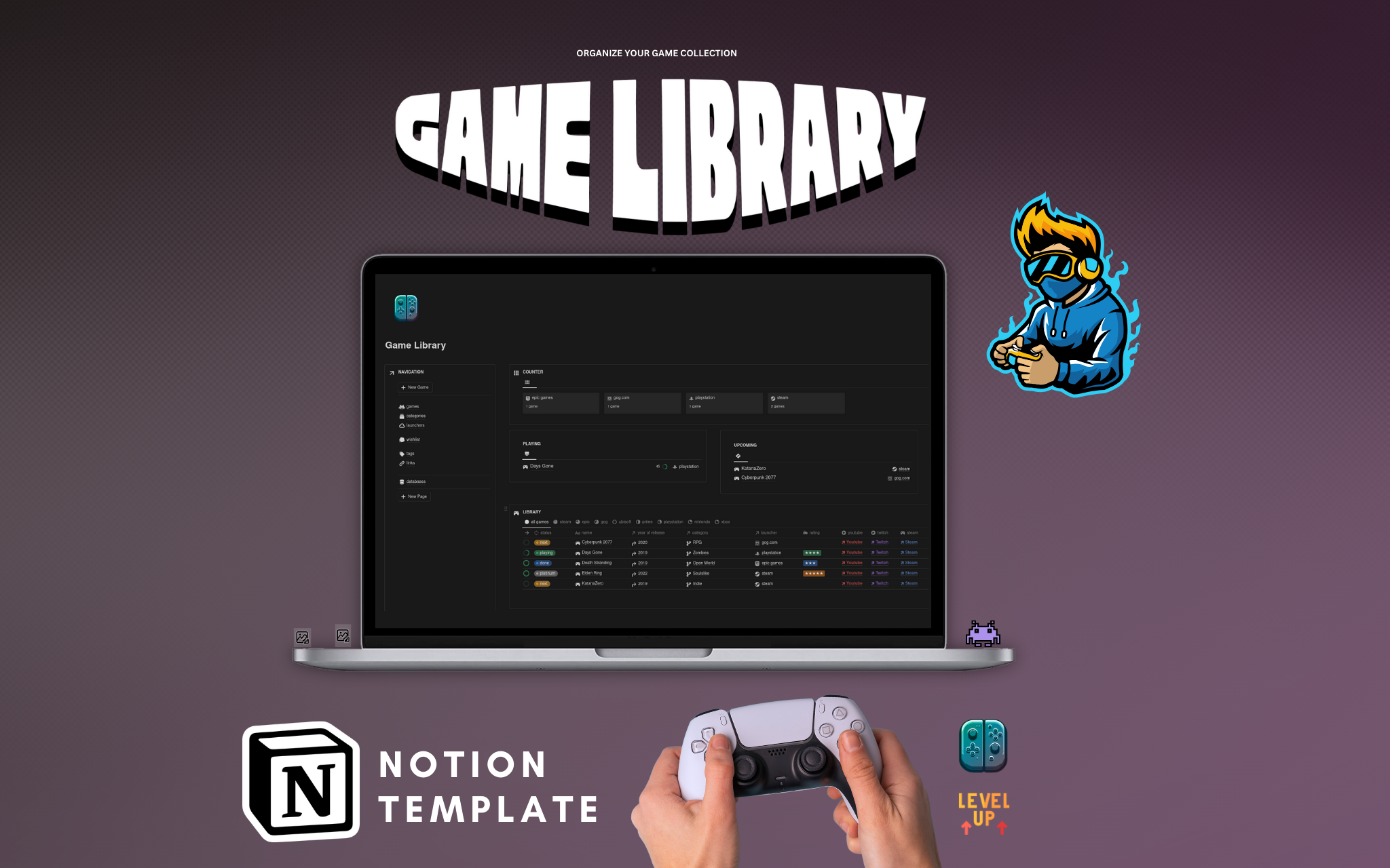 Game Library Notion Template.