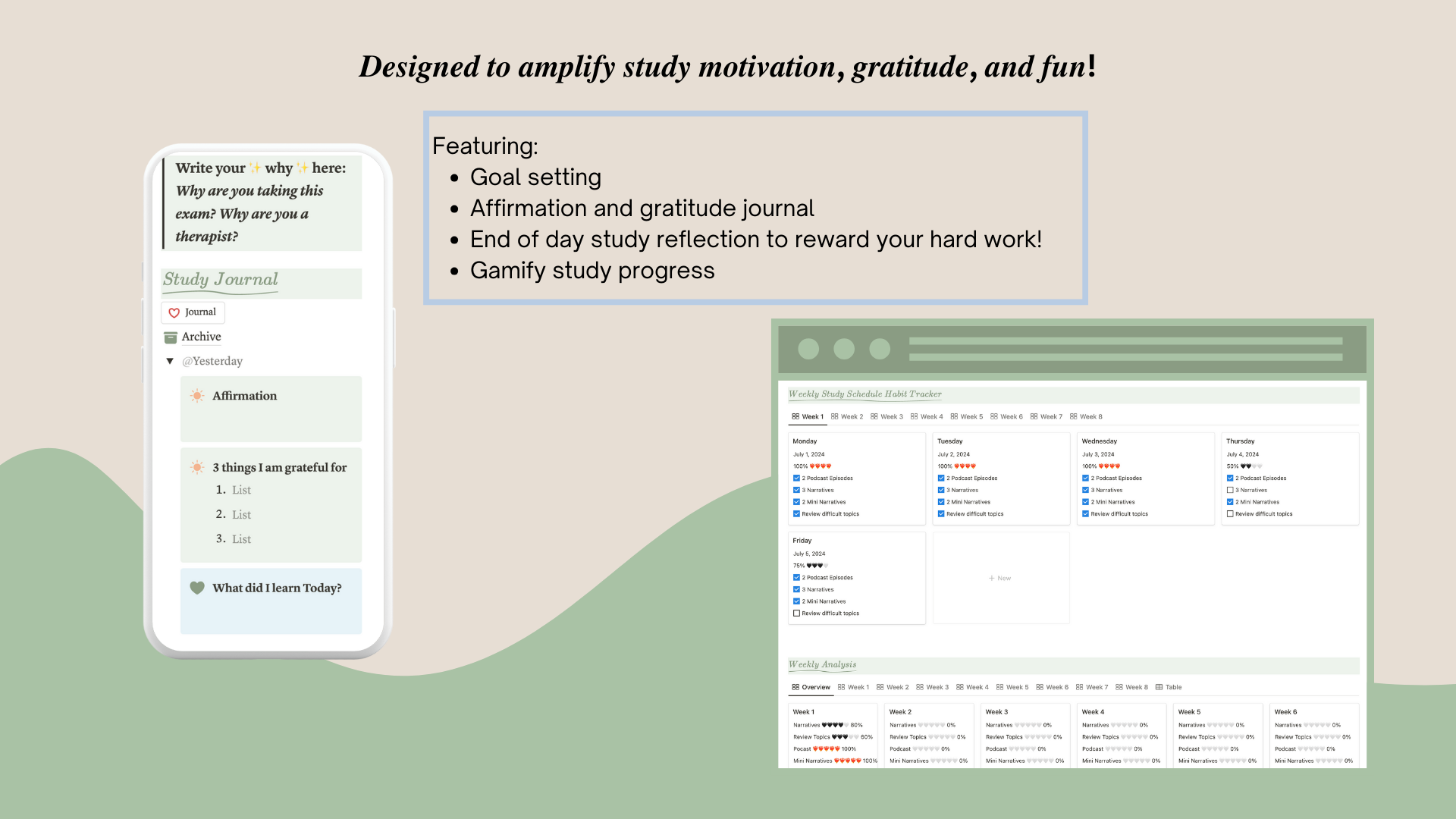 A notion NCMHCE study planner developed by a therapist for therapists.