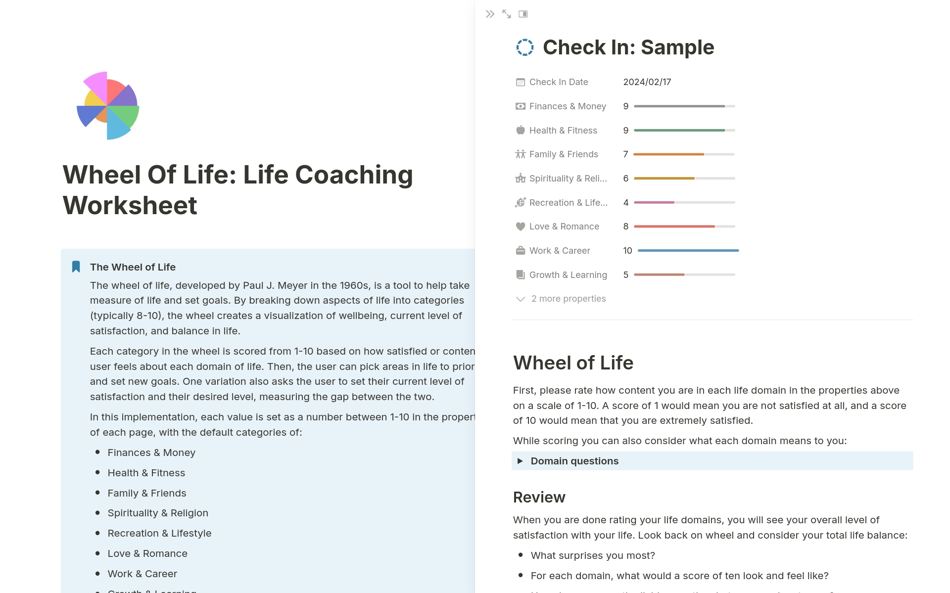 Learn about and use the wheel of life, a tool for assessing life balance and satisfaction!