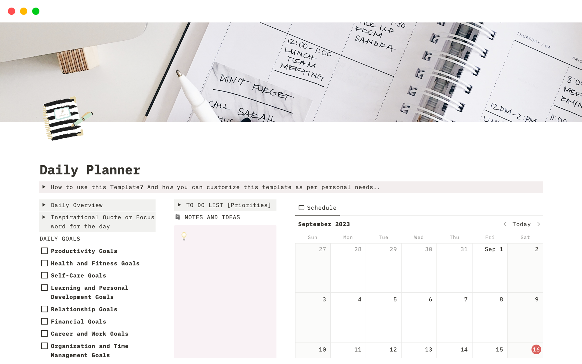 Are you ready to supercharge your daily productivity and achieve your goals with ease? Introducing "Your Daily Productivity Planner" – the ultimate tool to help you organize, prioritize, and conquer your day like a pro.