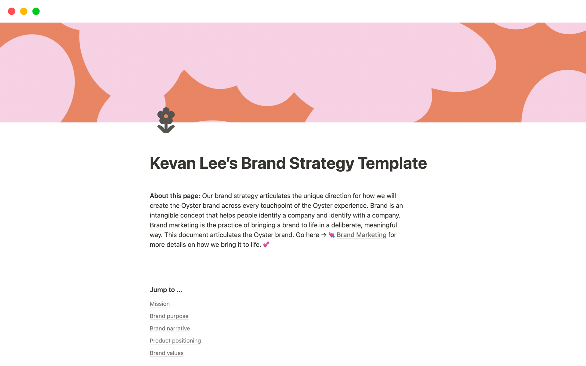 Brand Strategyのテンプレートのプレビュー