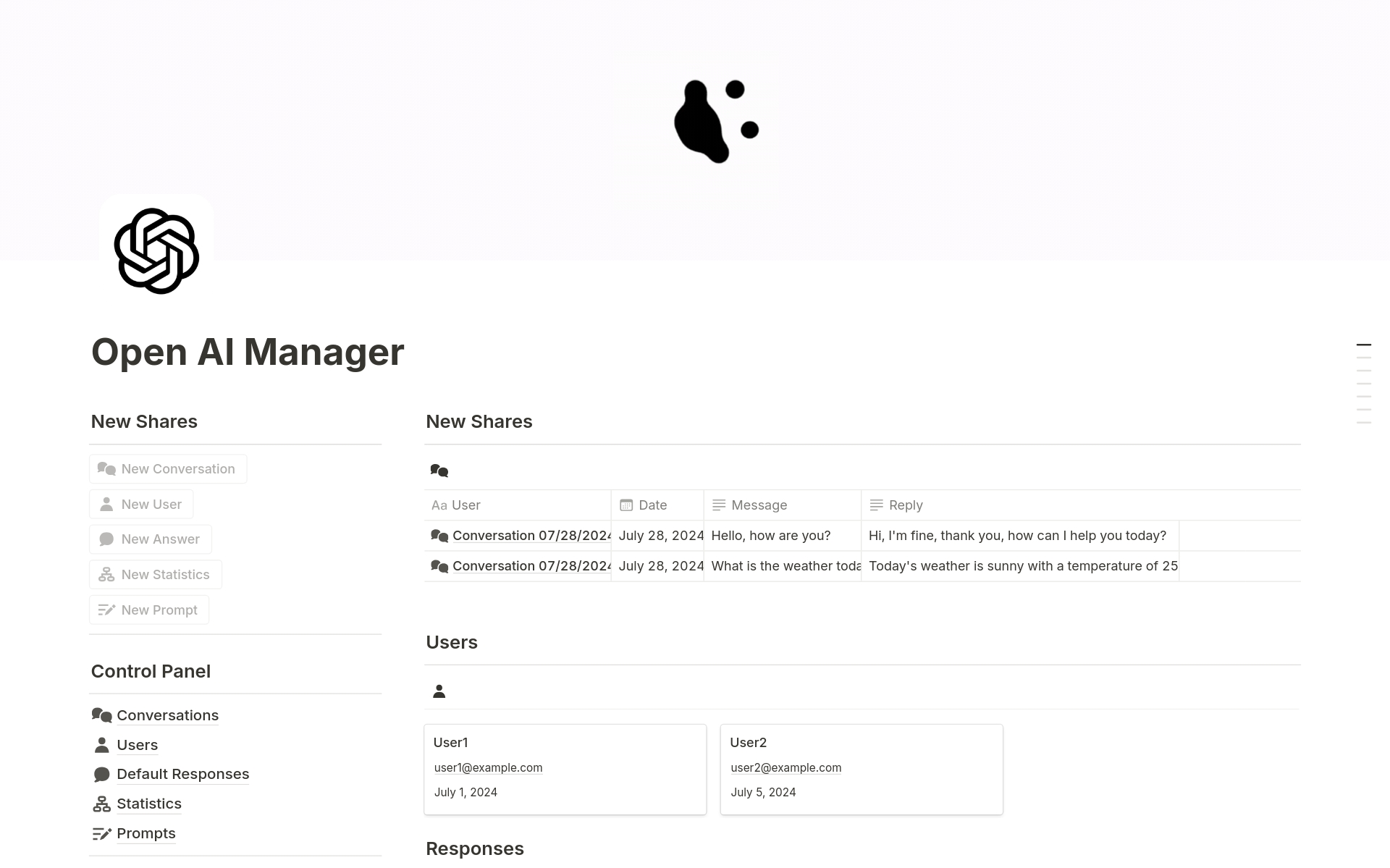 Organize your artificial intelligence projects with our Open AI Manager template in Notion. Ideal for development and research teams.