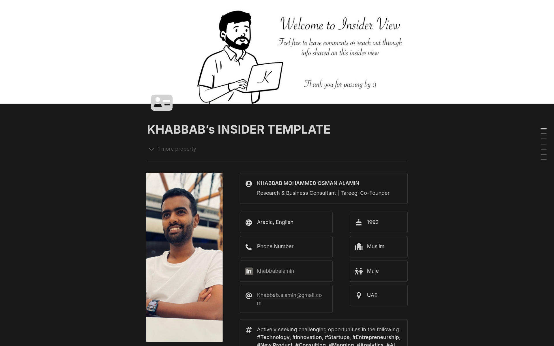 A template preview for Simple Resume | Insider View with steps to follow