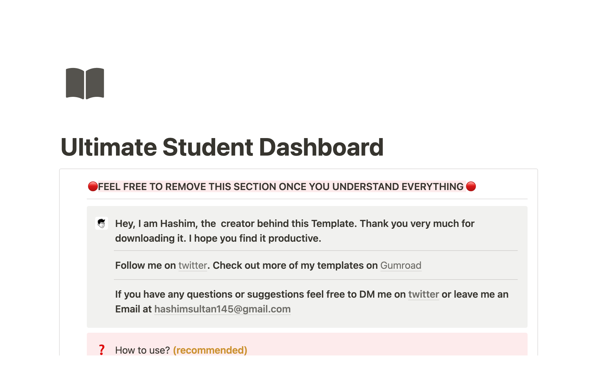 En förhandsgranskning av mallen för Ultimate Student Dashboard Template