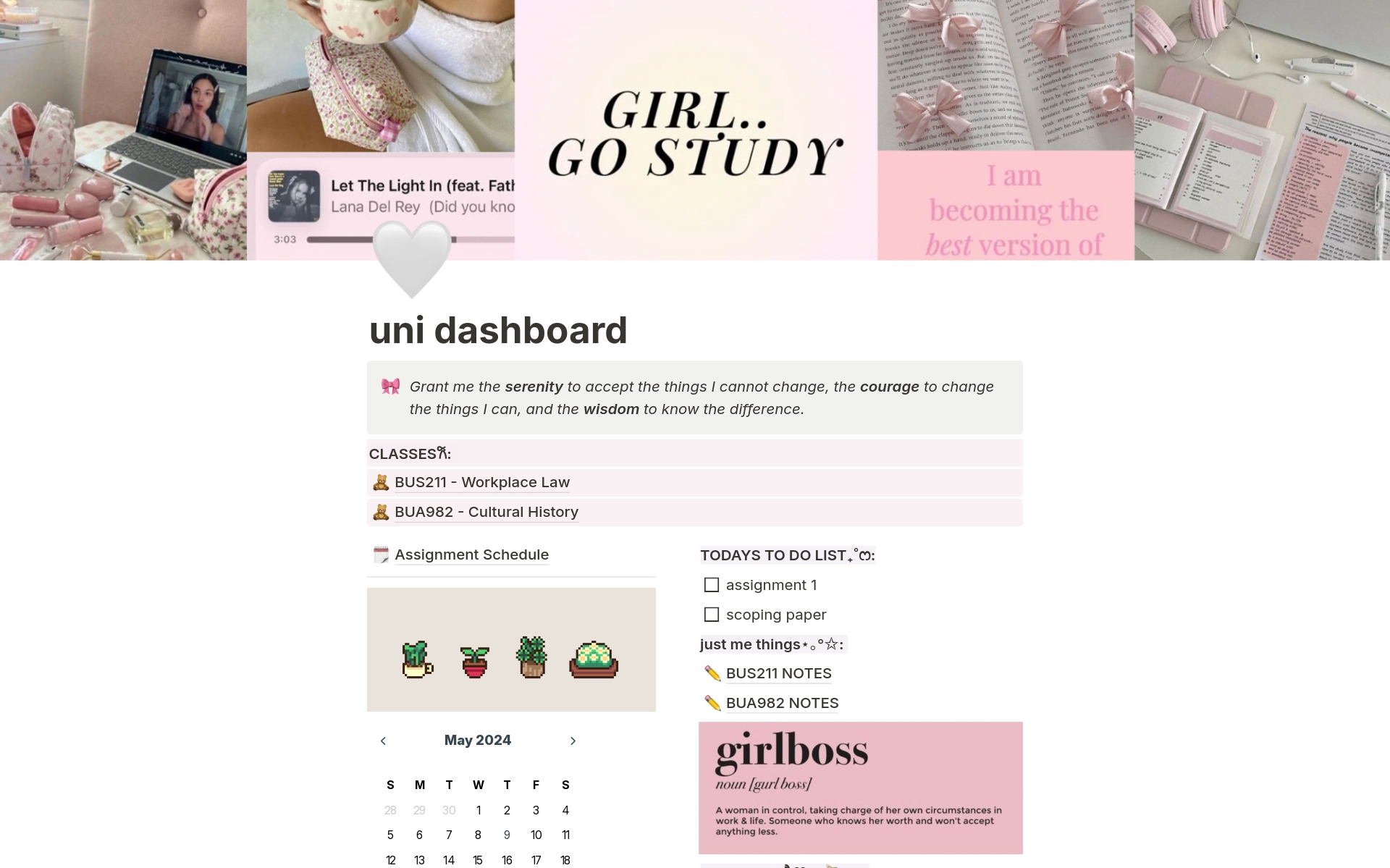 Introducing your one-stop shop for academic success! This customizable Notion template is the ultimate weapon in your student life, designed to keep you organized, productive, and on top of your game throughout the semester.

